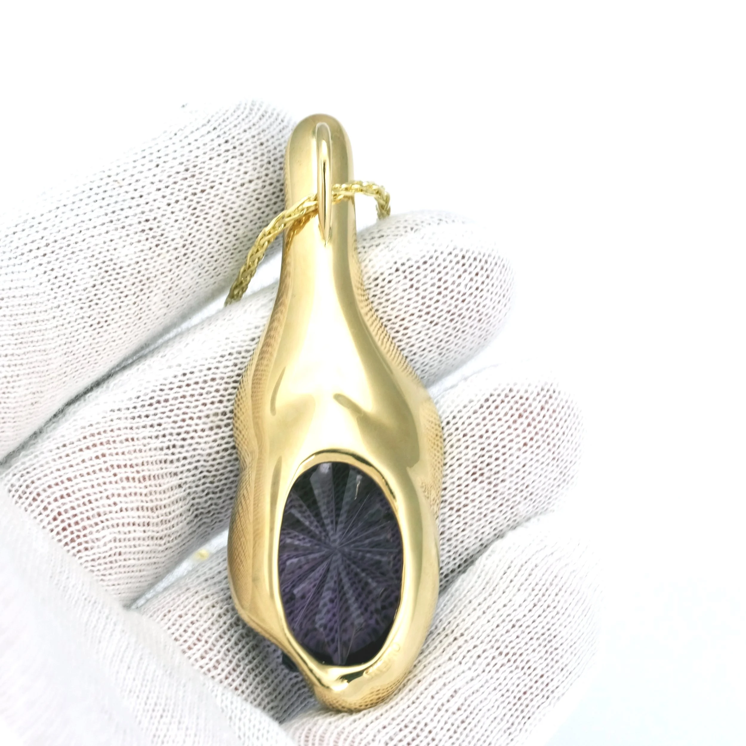 Gold and Amethyst statement necklace handmade in Richmond