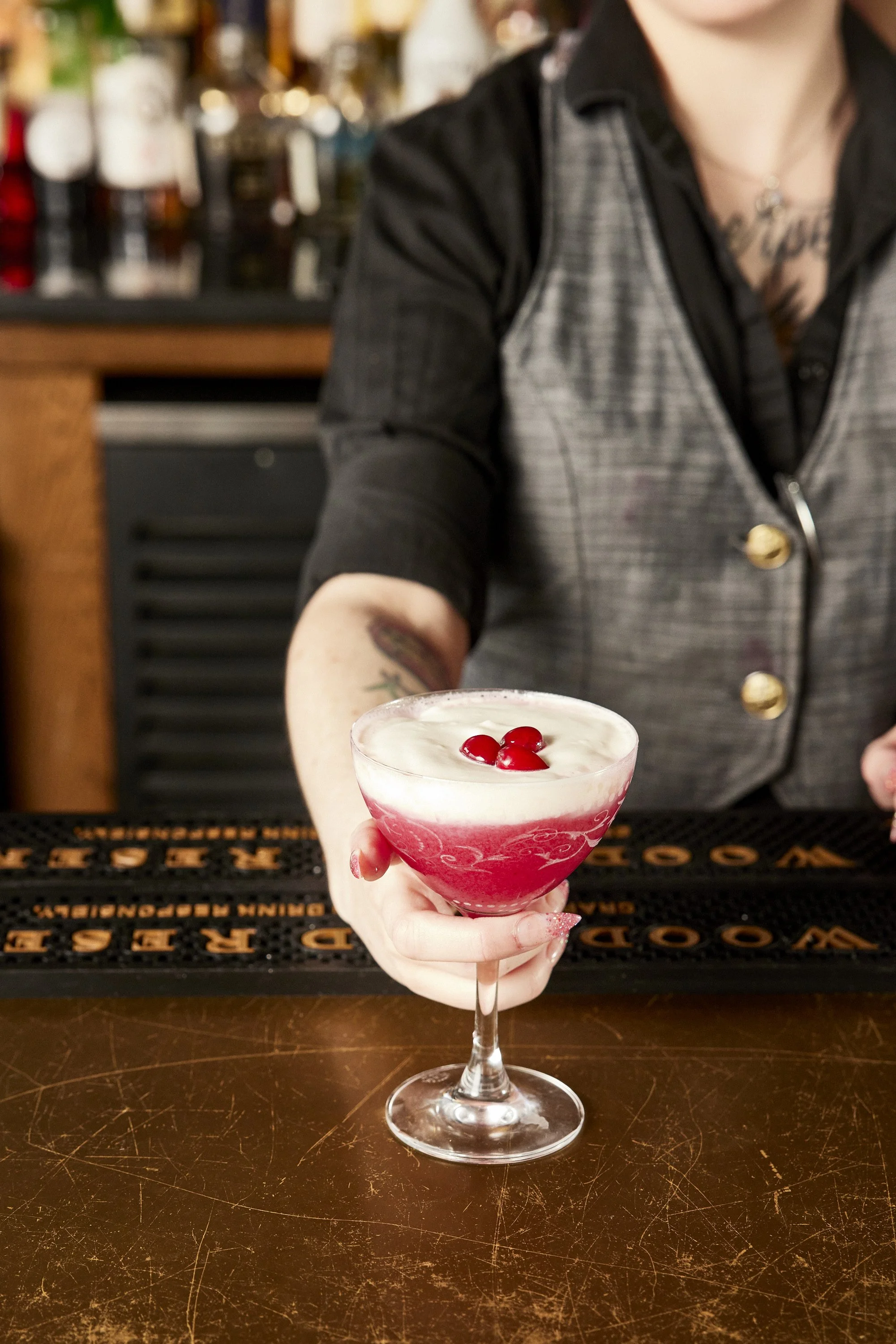 a three cranberry garnish