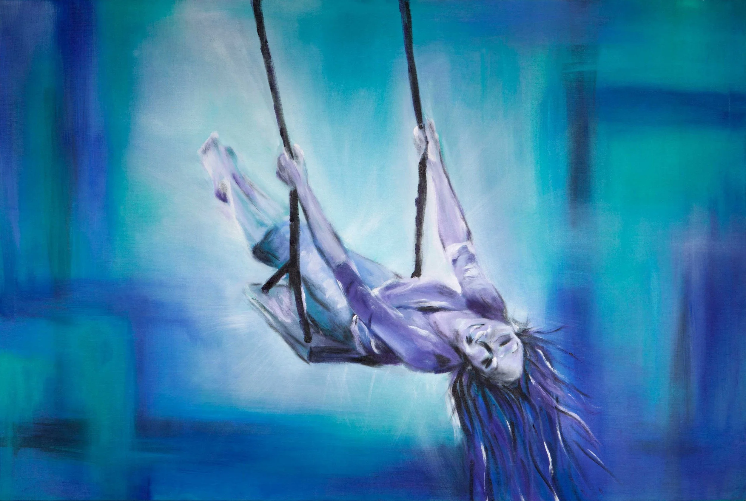 Freedom – “He brought me out into a spacious place; he rescued me because he delighted in me.” 2 Sm 2:20 47" × 31.5" Acrylic on canvas - SOLD