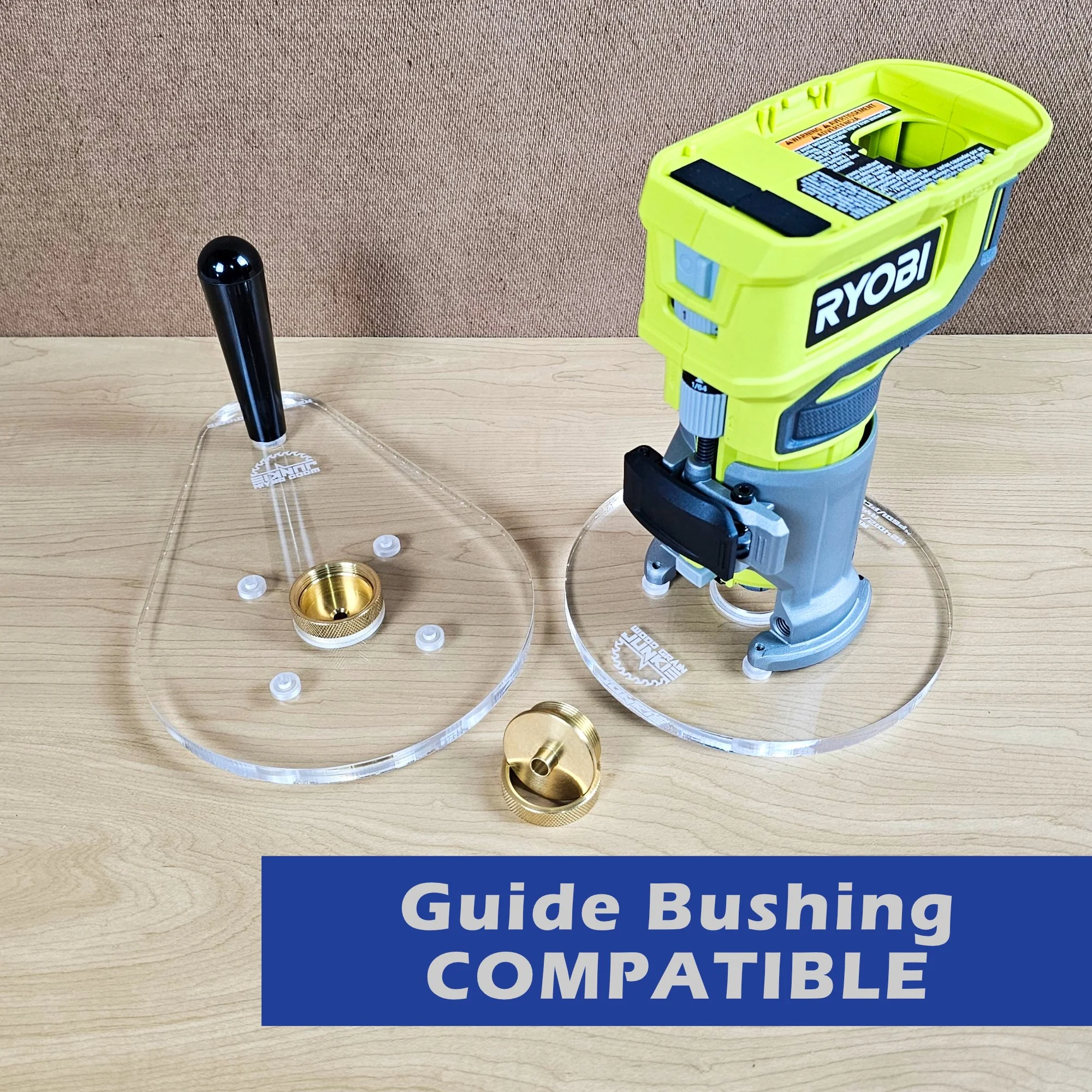 Round/Single Grip Base Plates Milwaukee M18 FUEL Guide Bushing Compatible — Wood Grain Junkie