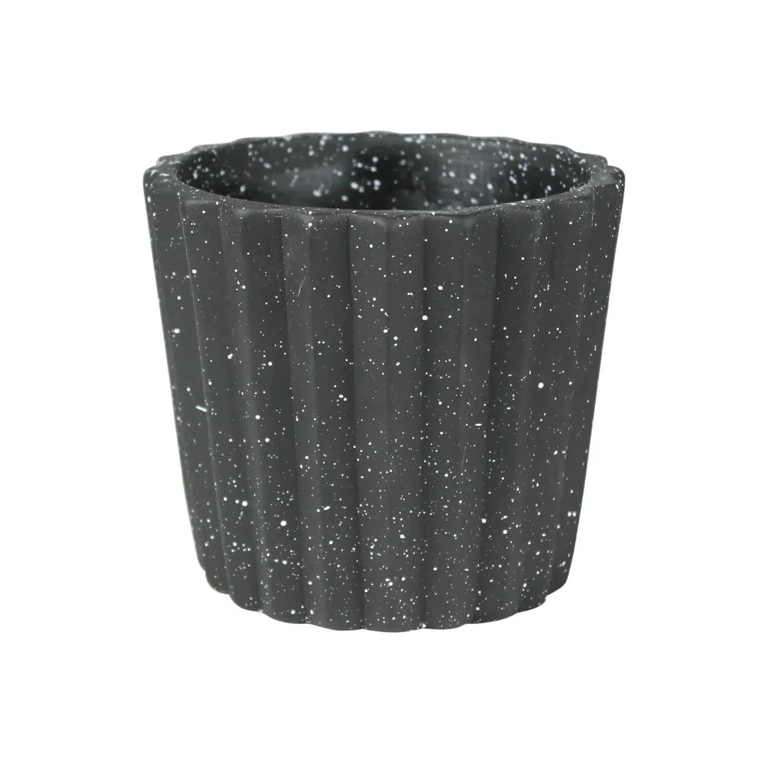 Black Pot with White Speckles