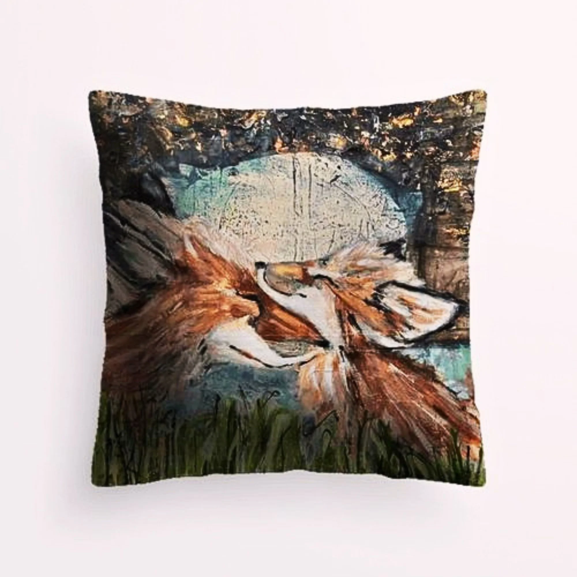 Full Moon Fox Pillow