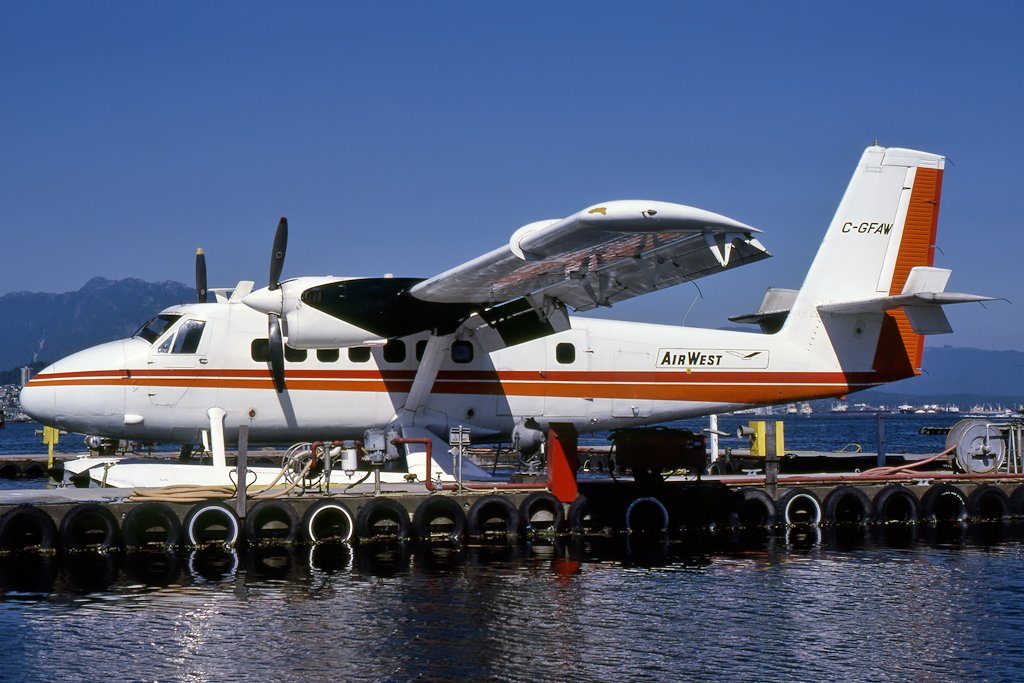 C-GFAW  DHC-6-200 Air West Airlines
Vancouver-Harbour, BC  26-Jul-1980  K.I. Swartz Photo ©