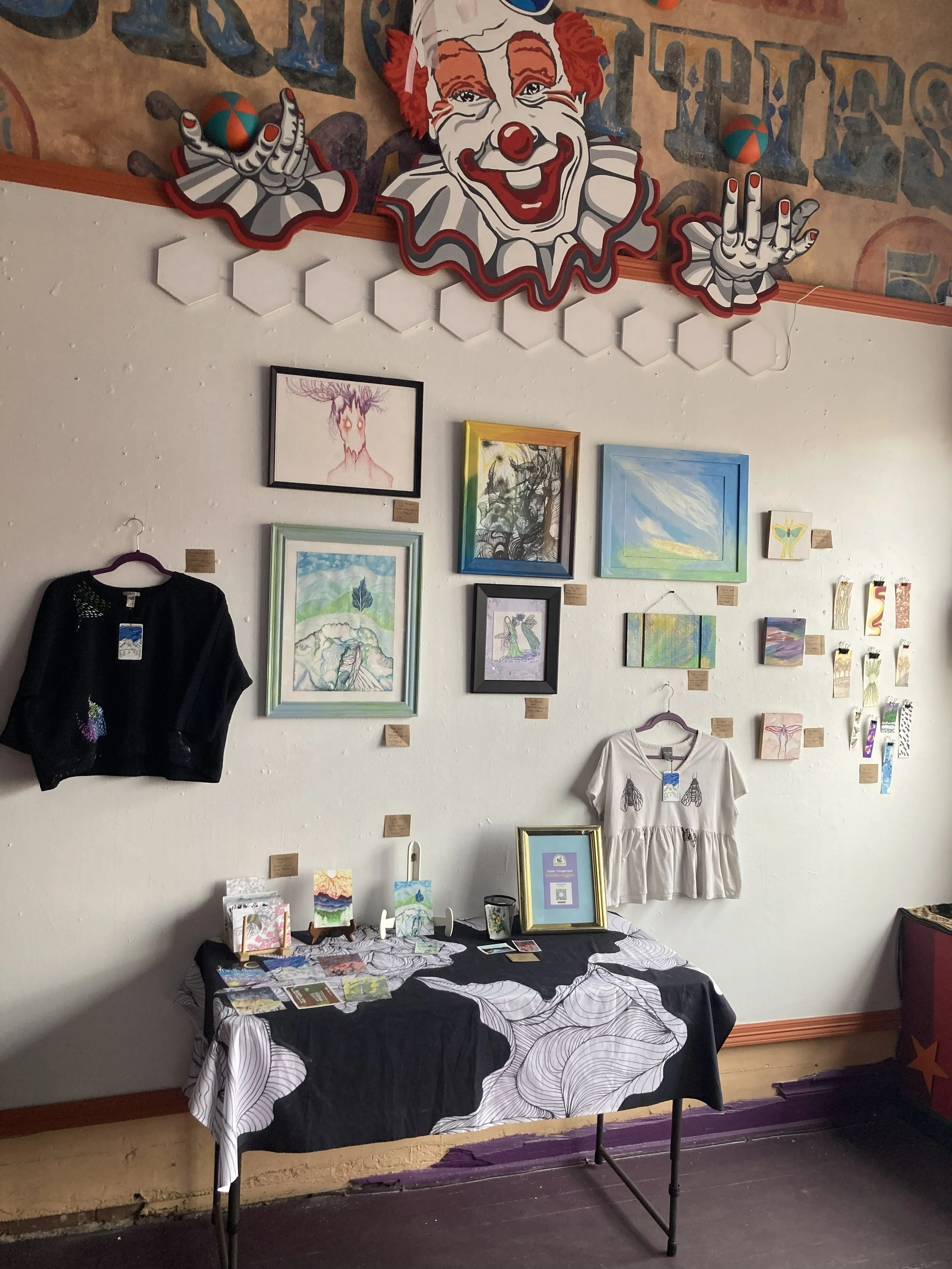 Gallery wall covered with my art