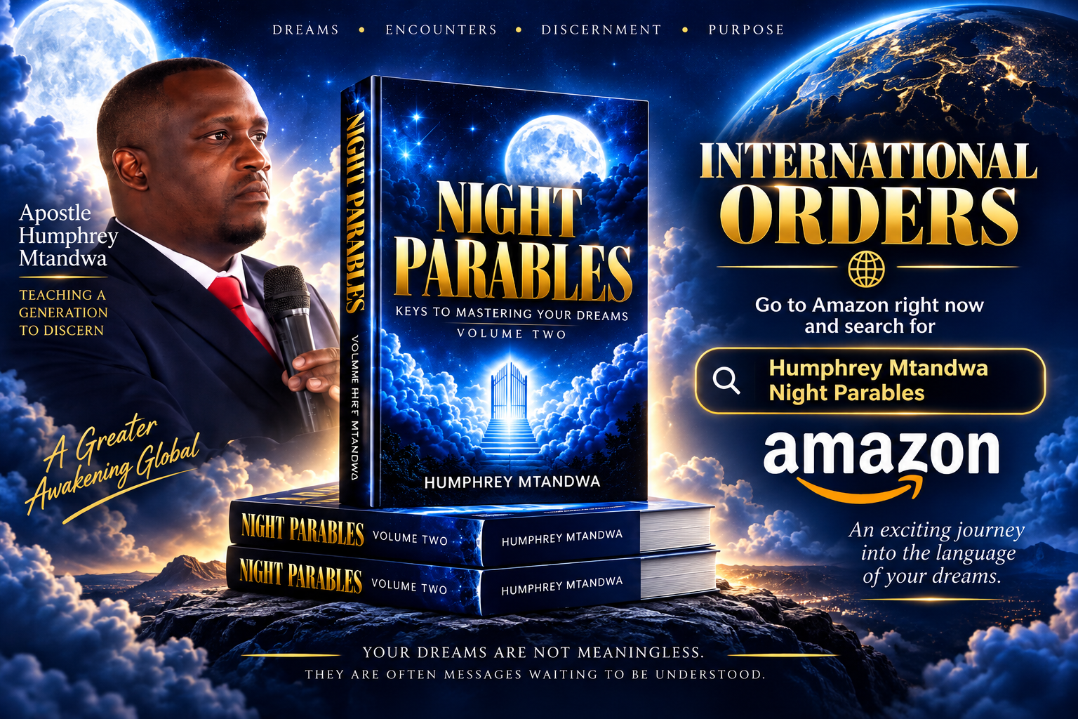 Night Parables Volume 2 by Apostle Humphrey – Christian dream interpretation book available on Amazon and the Apostle Humphrey website.