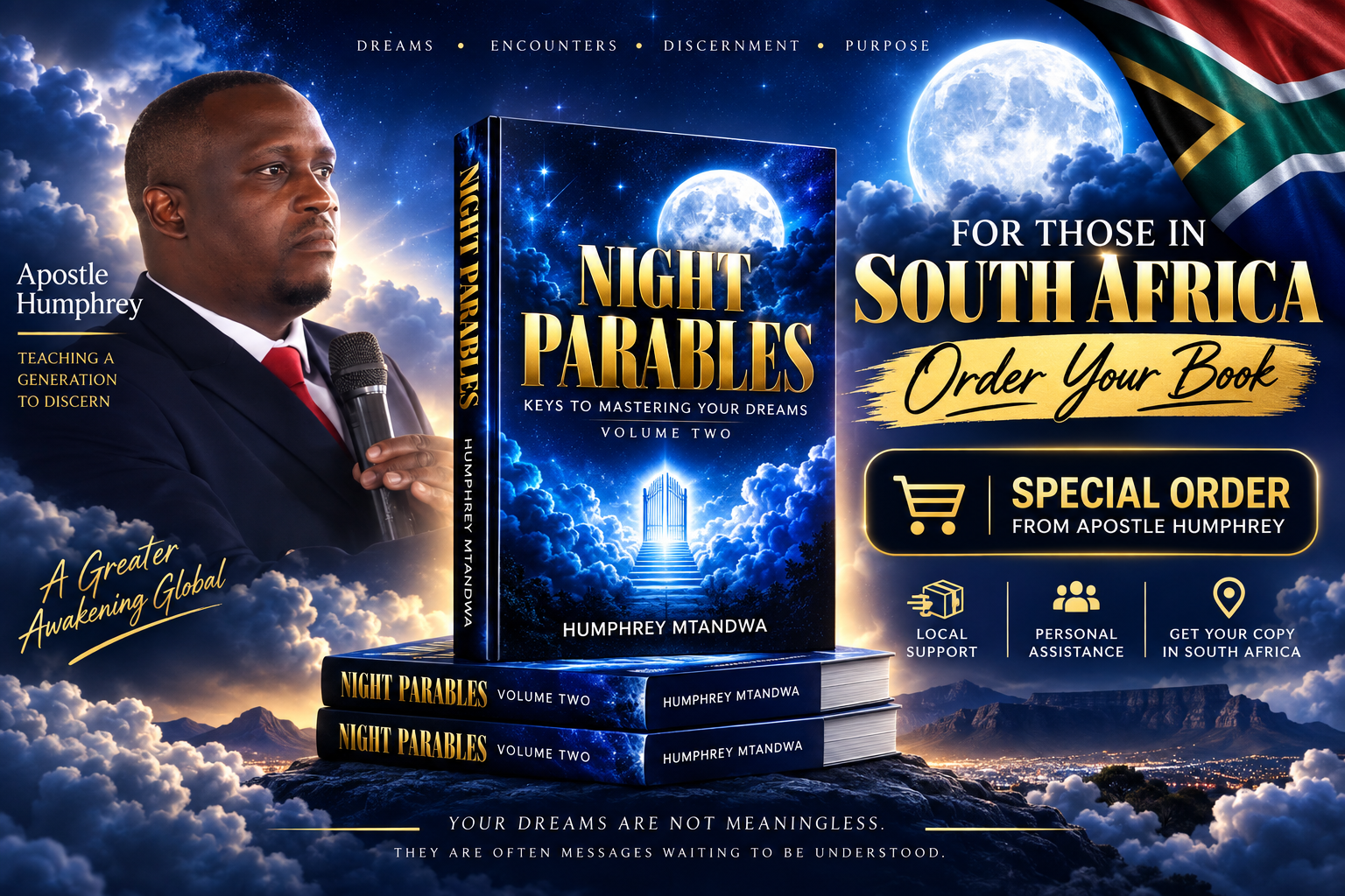 Night Parables Volume 2 by Apostle Humphrey – Christian dream interpretation book available on Amazon and the Apostle Humphrey website.