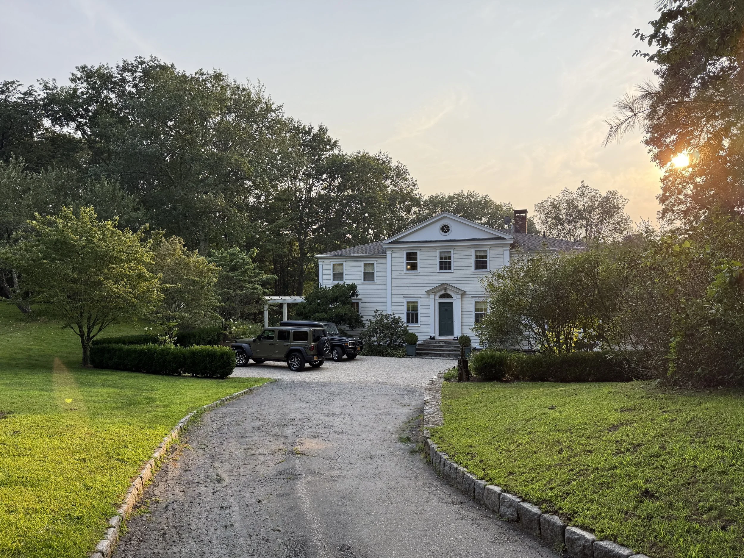 Luxury private estate for wedding guests in Bedford NY with pool and gardens