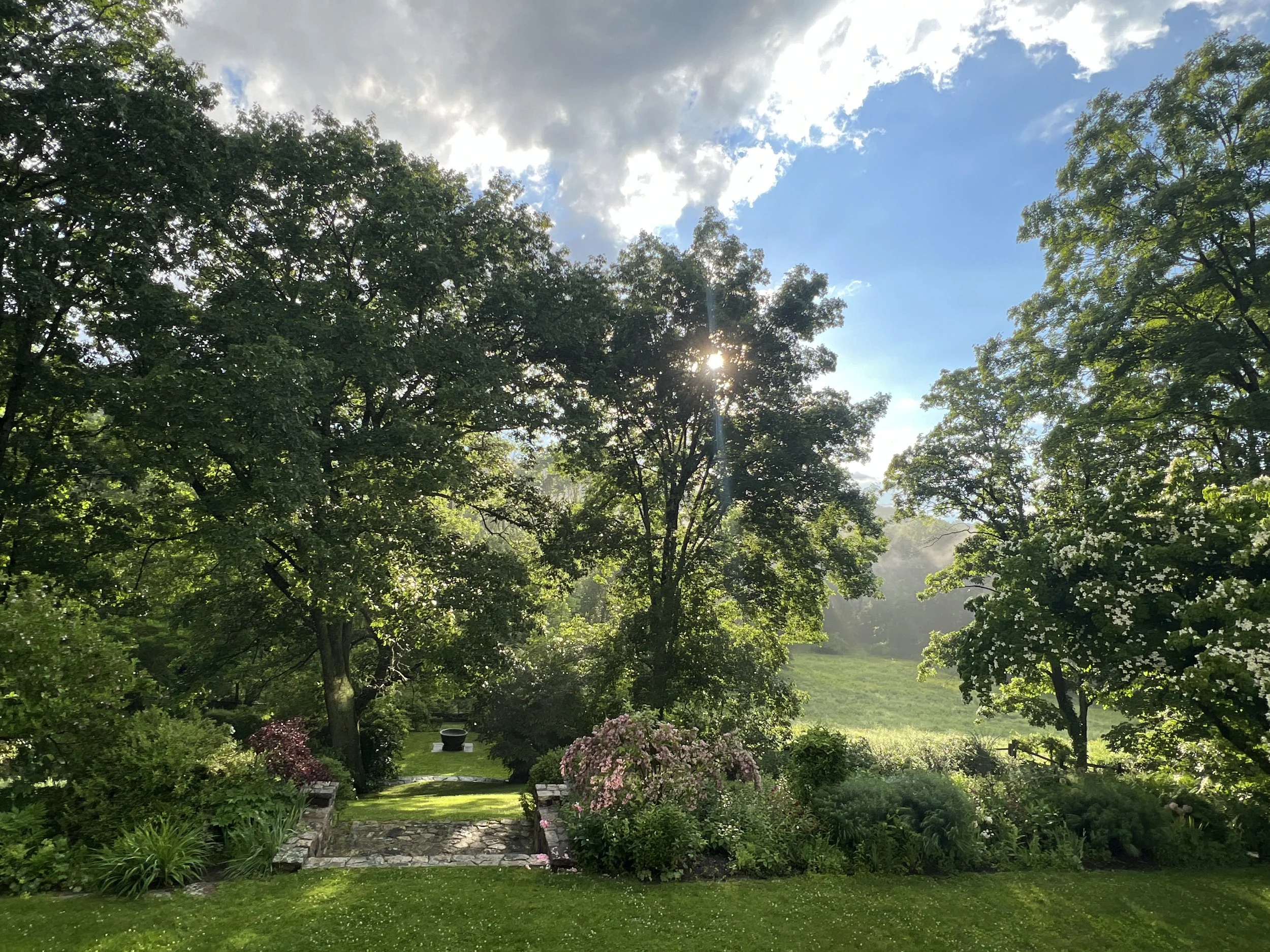 Luxury private estate in Pound Ridge, NY for wedding guests in Bedford NY with pool and gardens