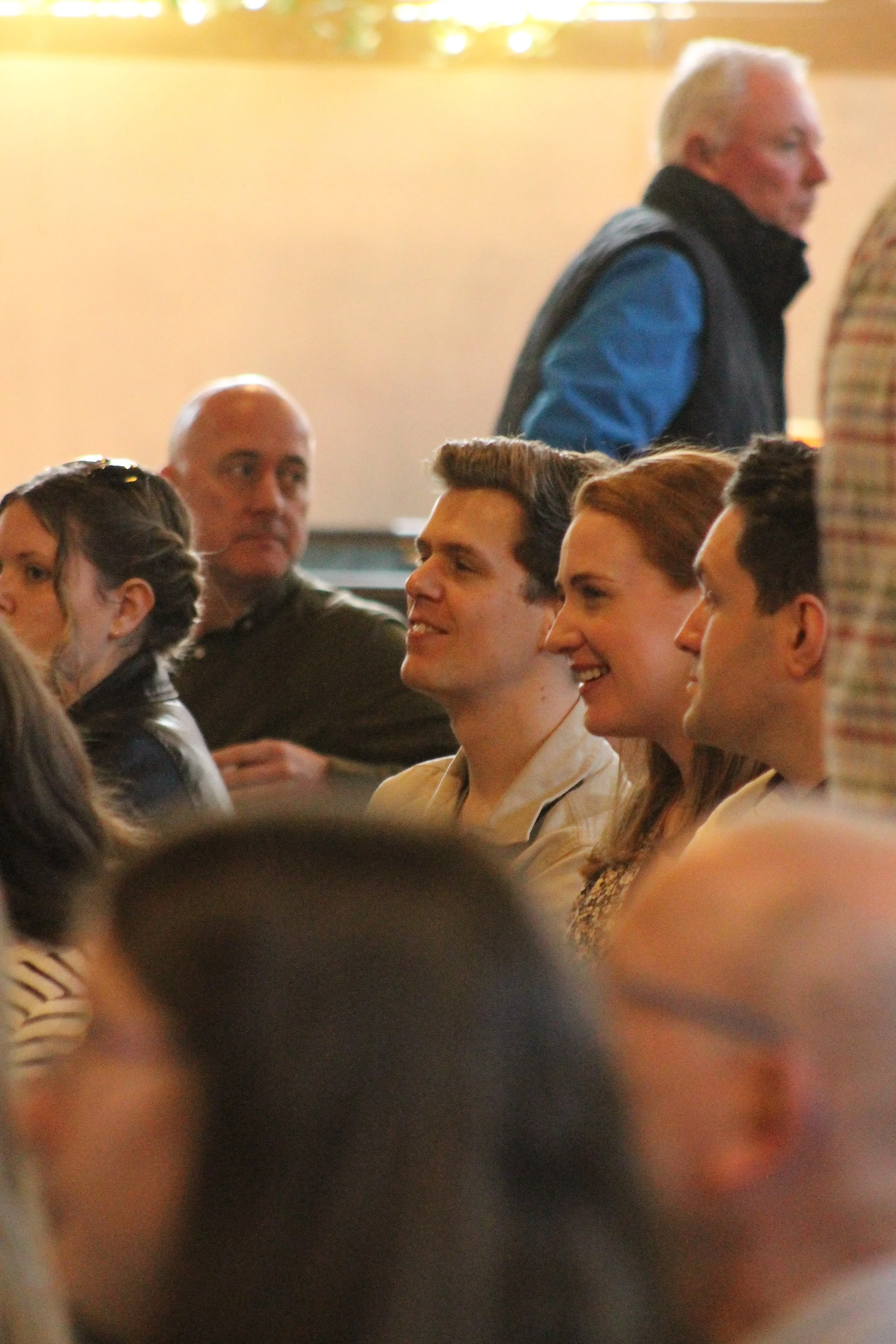 Men and women in the congregation of our 10.30 church service