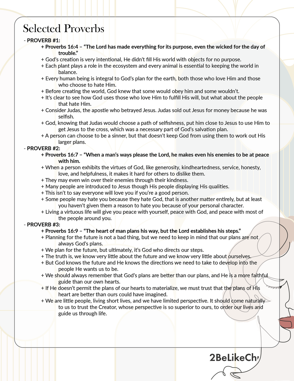 Proverbs 16 Summary - 5 Minute Bible Study — 2BeLikeChrist
