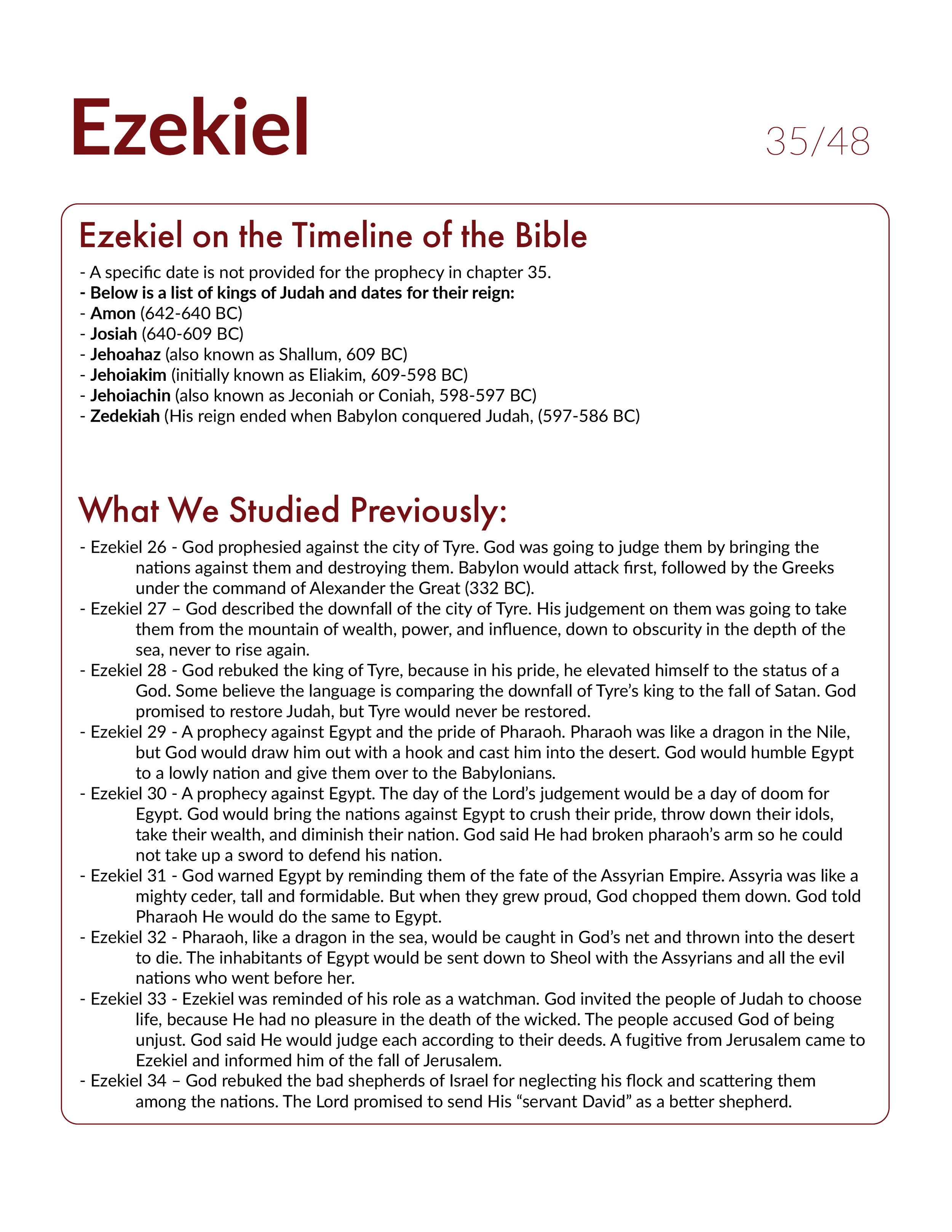 Ezekiel 35 Bible Study