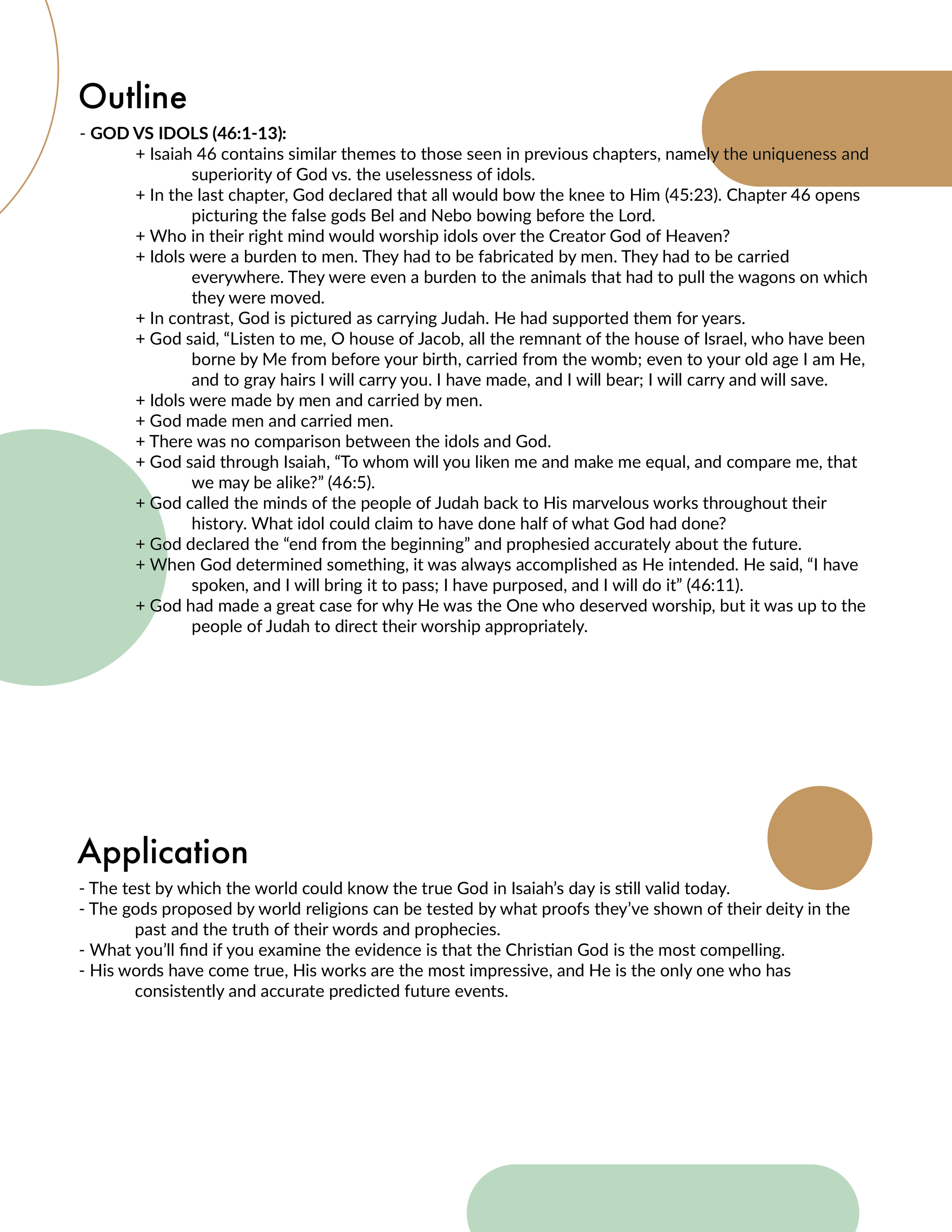 Isaiah 46 Outline and Application