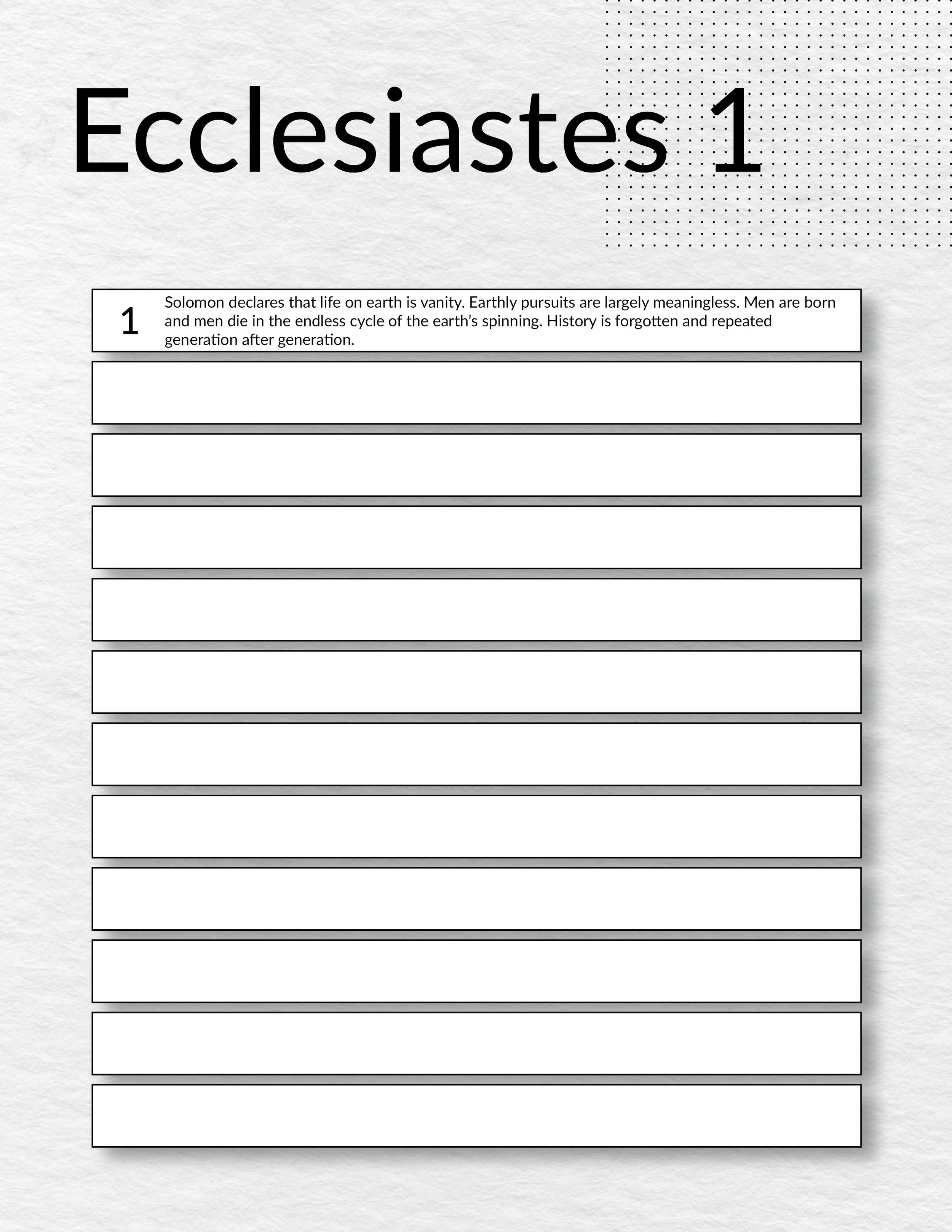 Ecclesiastes 1 Summary - 5 Minute Bible Study