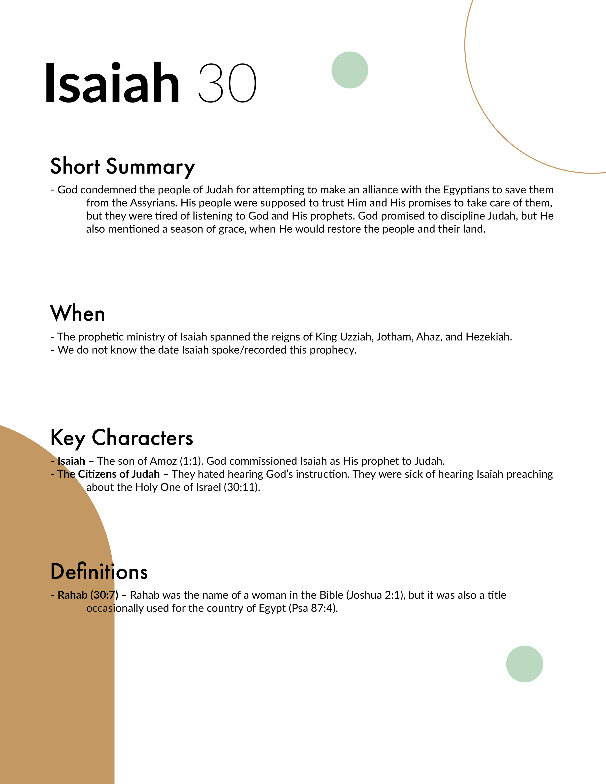 Isaiah 30 - Bible Study in 5 Minutes