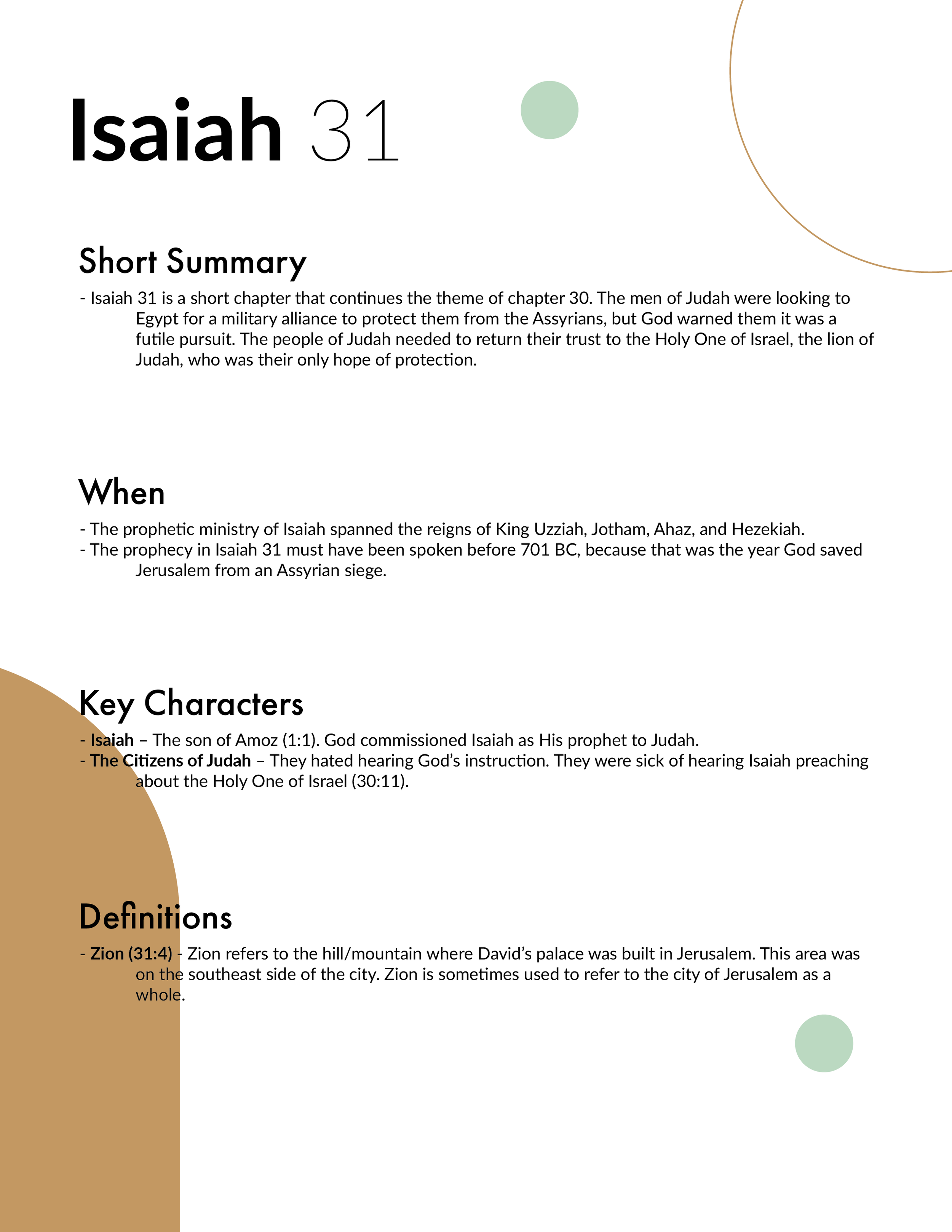 Isaiah 31 - Bible Study in 5 Minutes