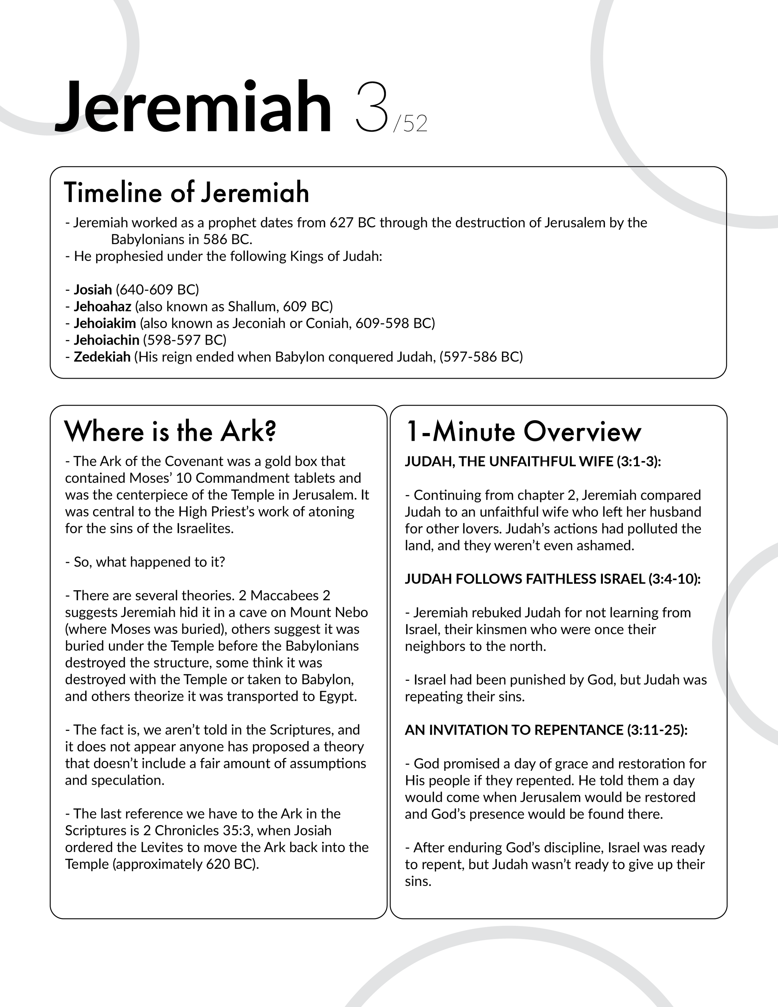 Jeremiah 3 - Bible Study, Explanation, and Application