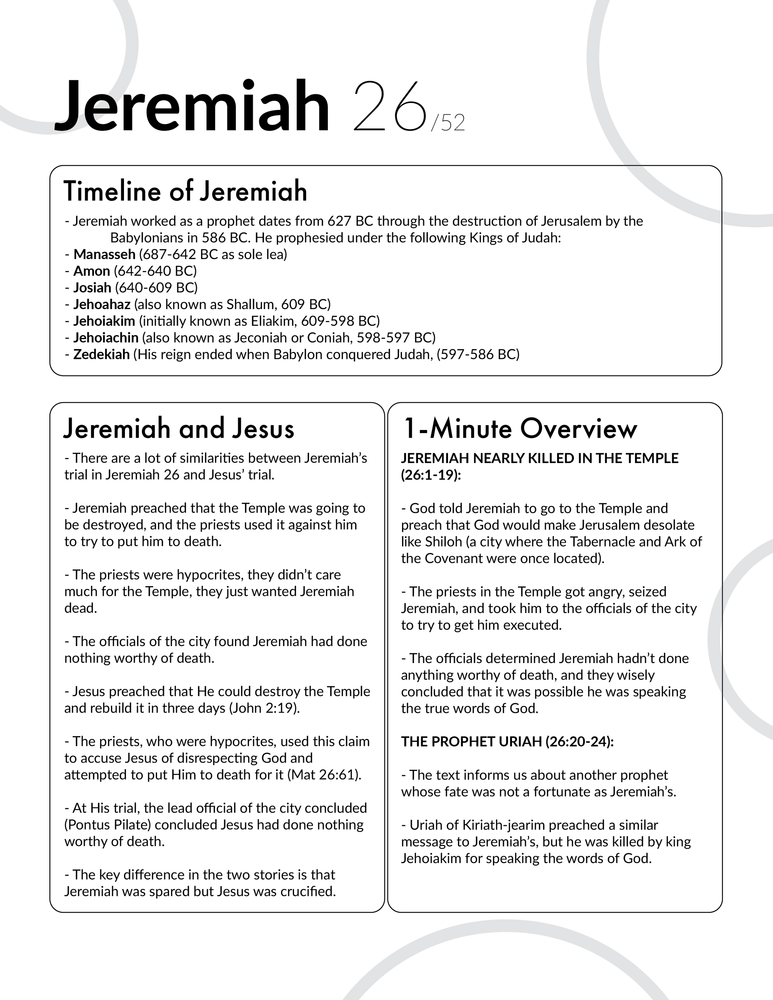 Jeremiah 26 - Bible Study, Explanation, and Application