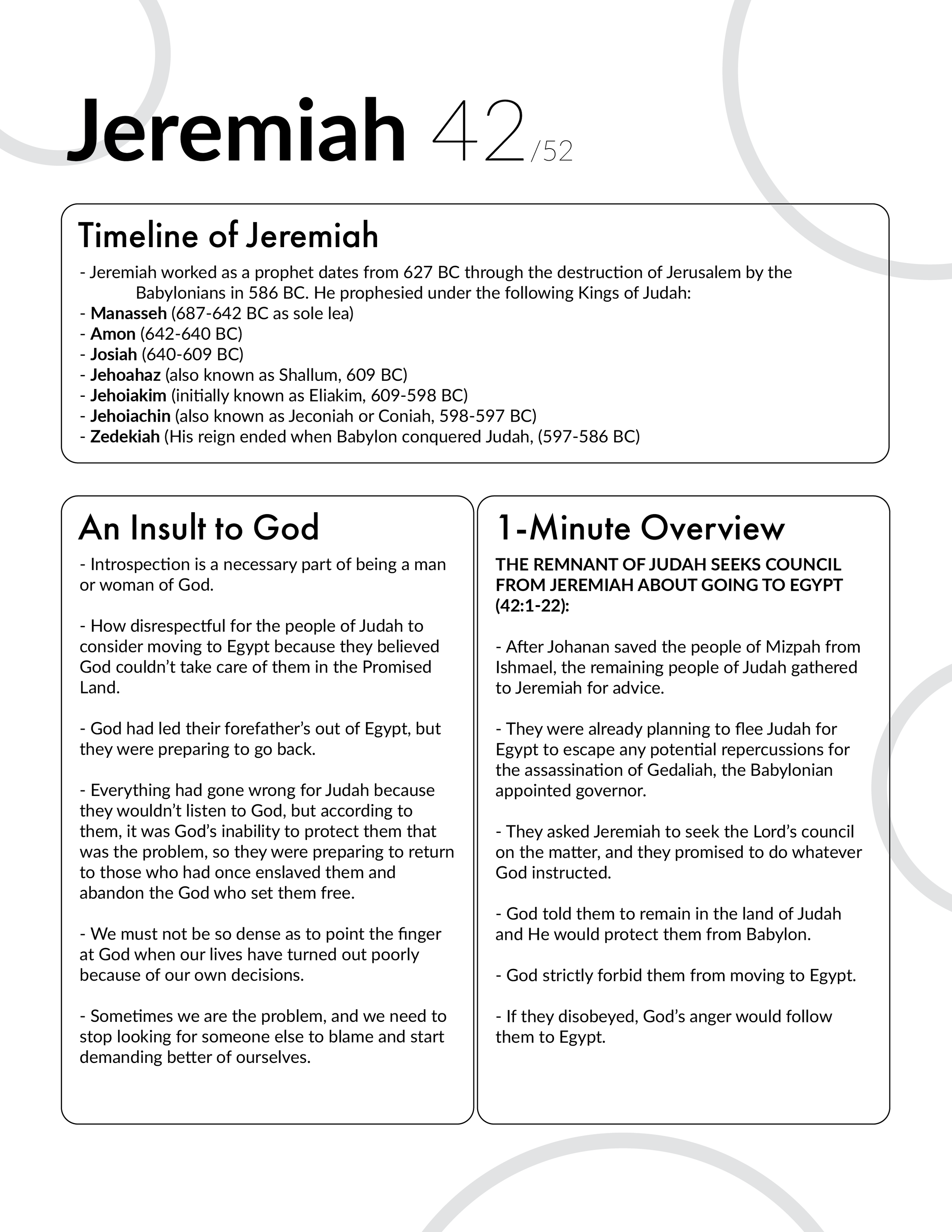 Jeremiah 42 - Bible Study, Explanation, and Application