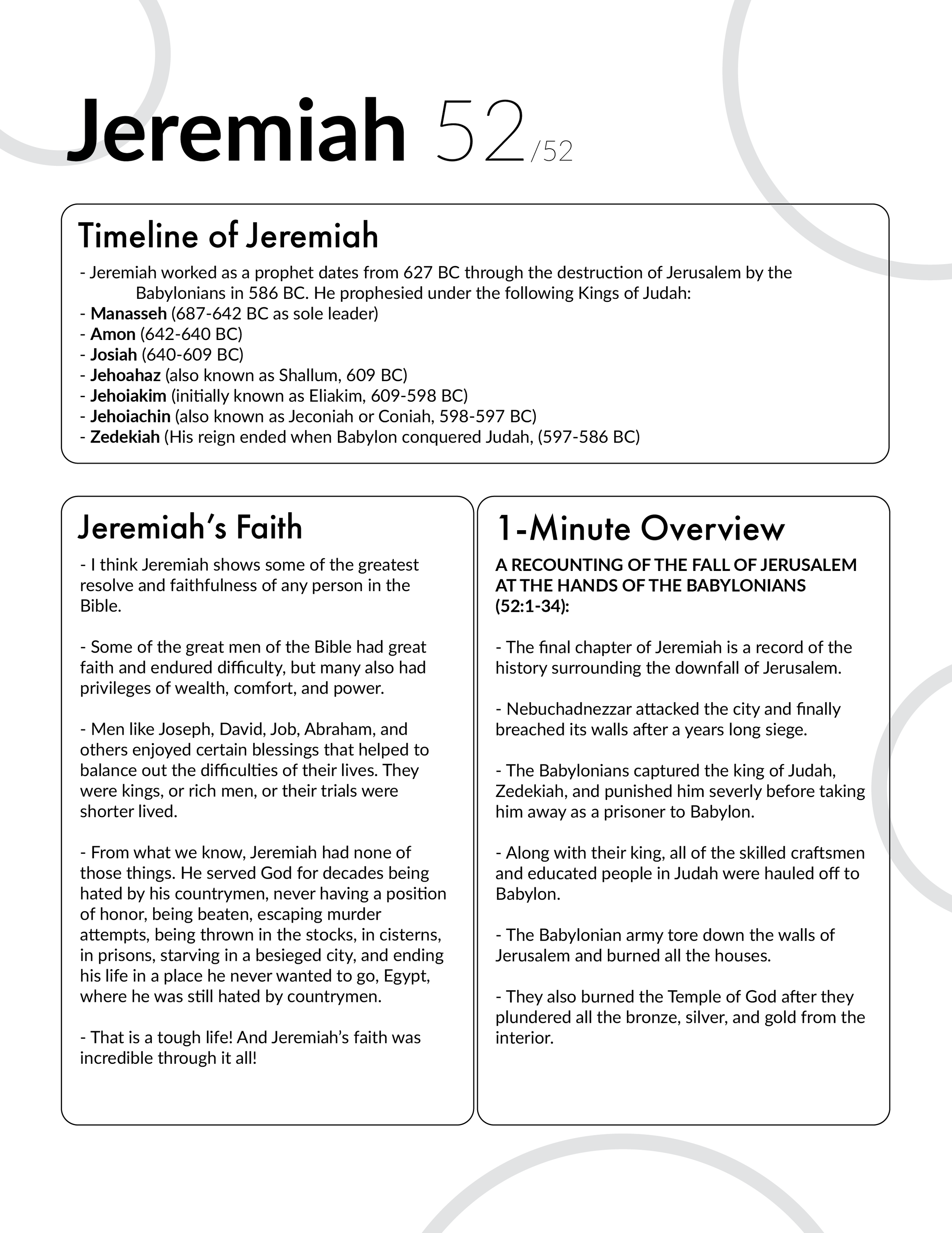 Jeremiah 52 - Bible Study, Explanation, and Application