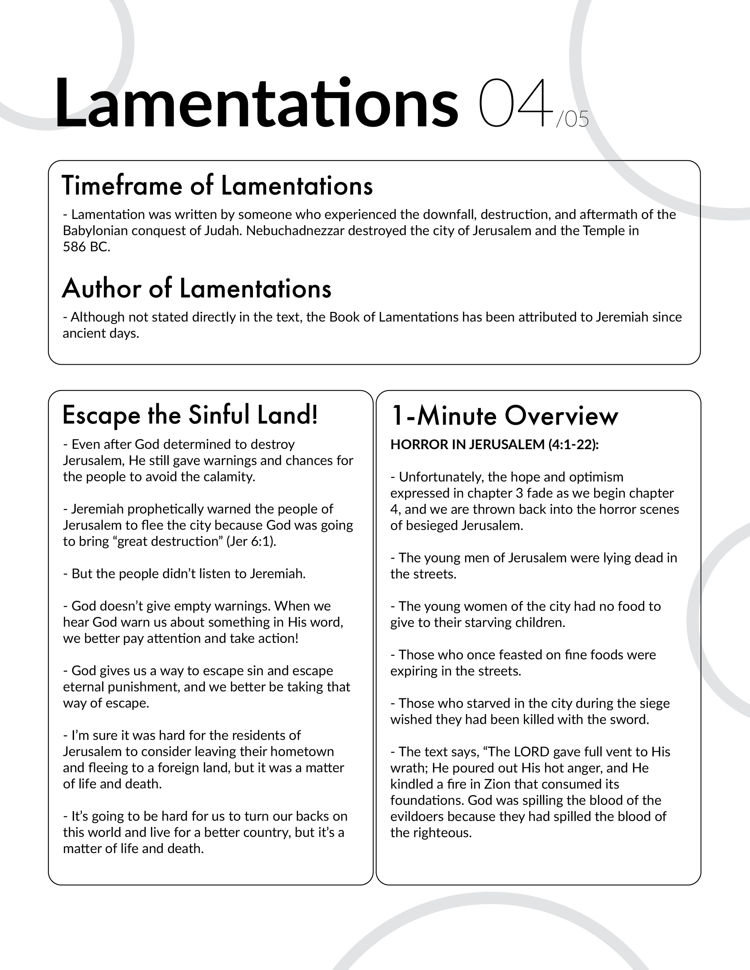 Lamentations 4 - Bible Study, Explanation, and Application