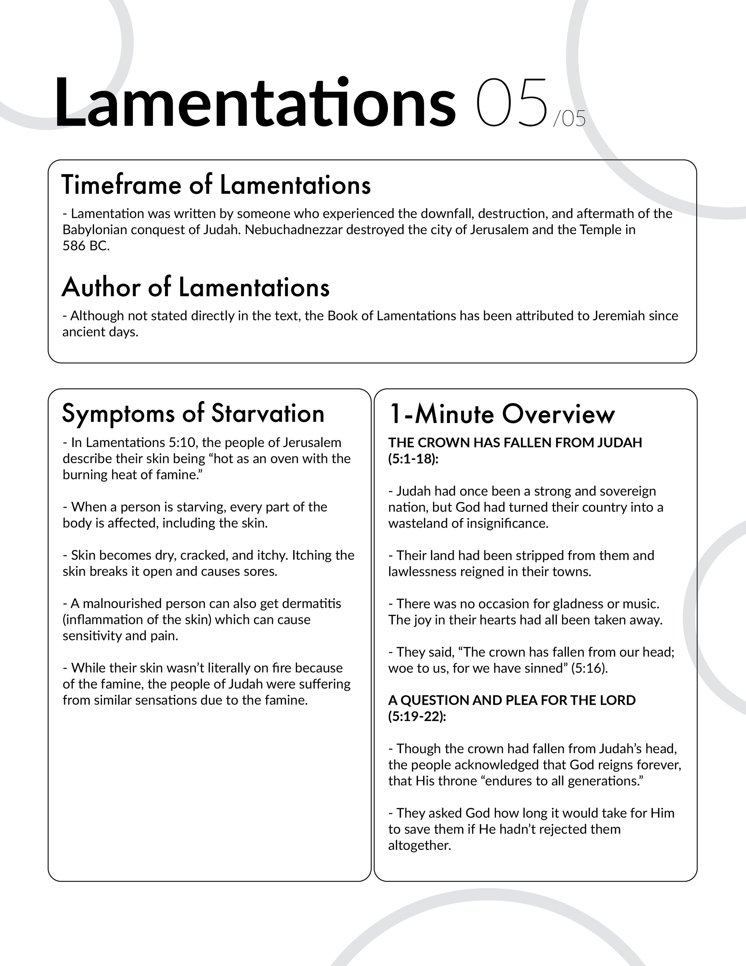 Lamentations 5 - Bible Study, Explanation, and Application