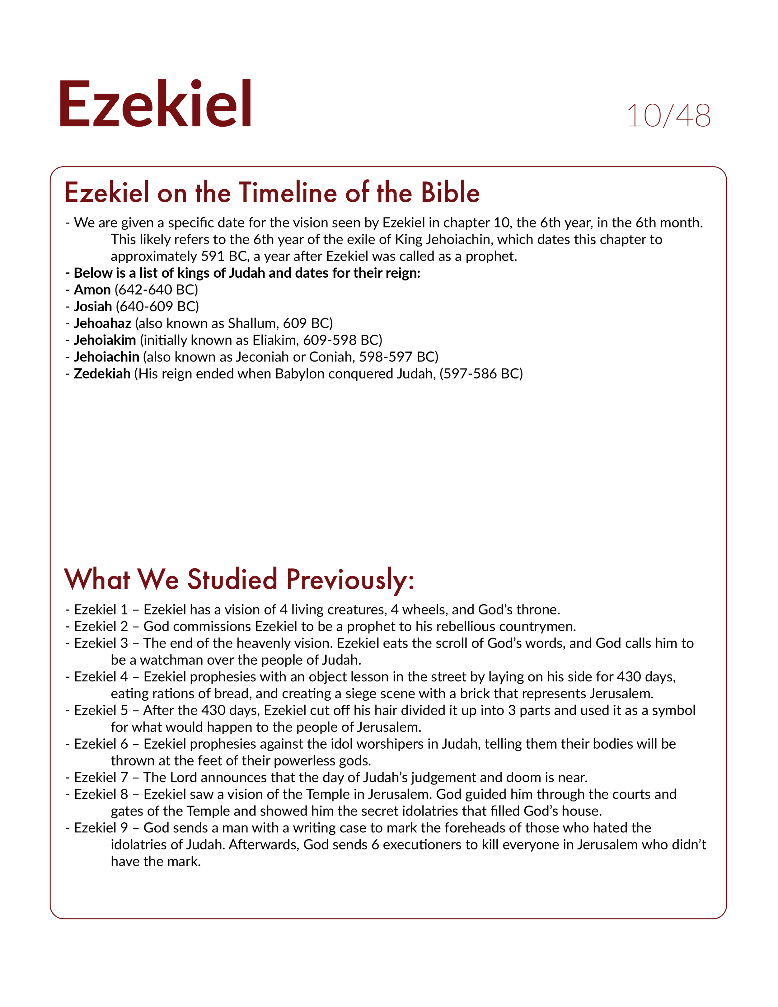 Ezekiel 10 - Bible Study, Explanation, and Application