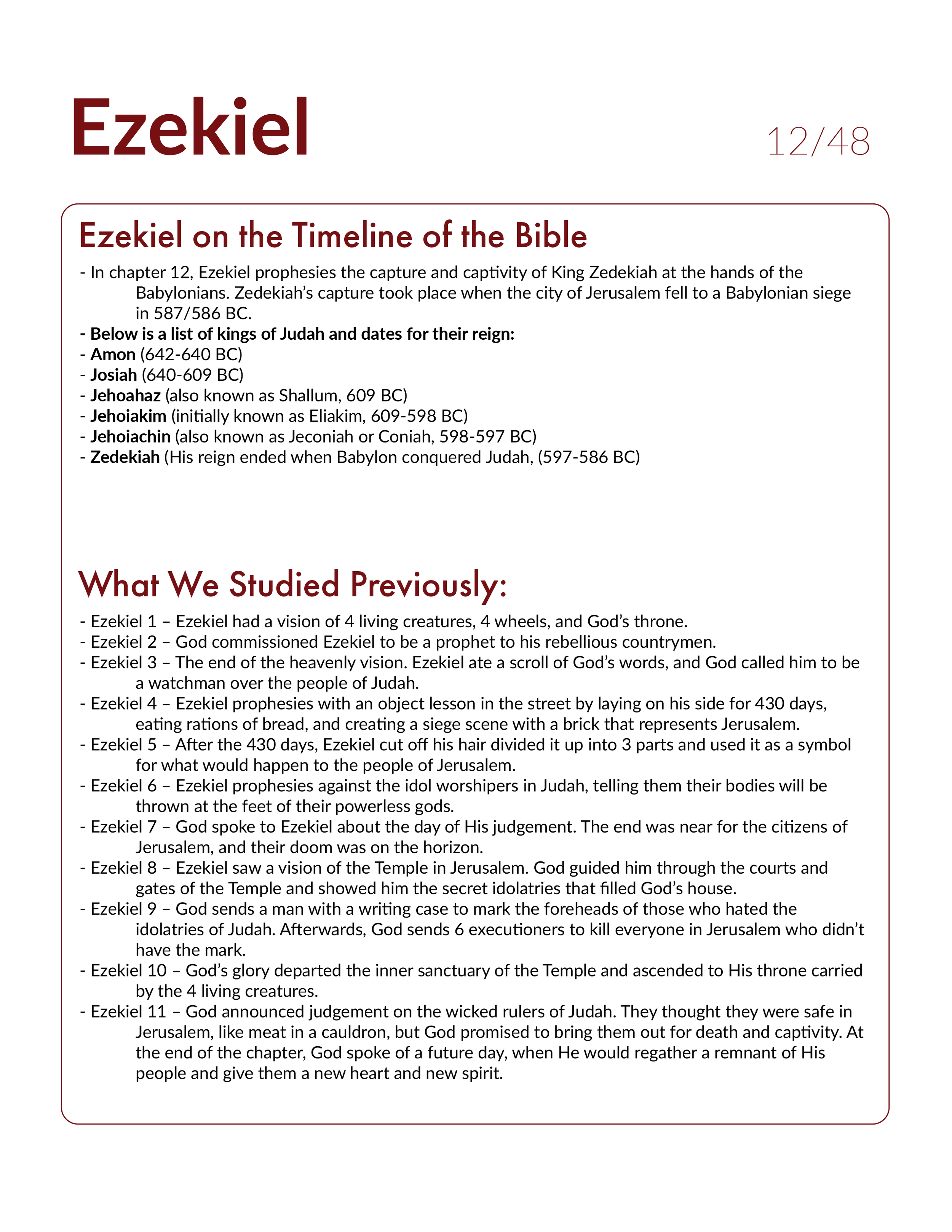 Ezekiel 12 - Bible Study, Explanation, and Application