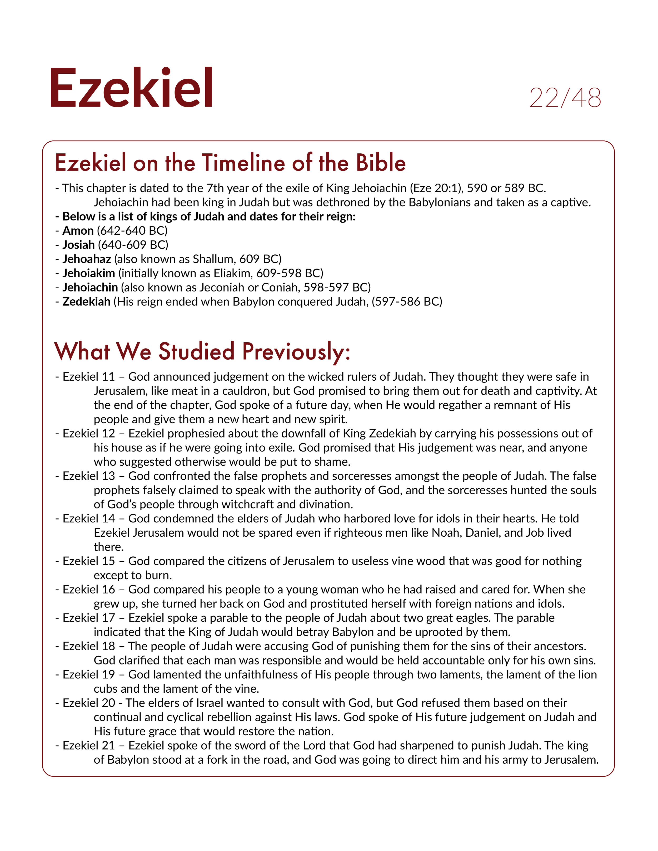 Ezekiel 22 - Bible Study, Explanation, and Application