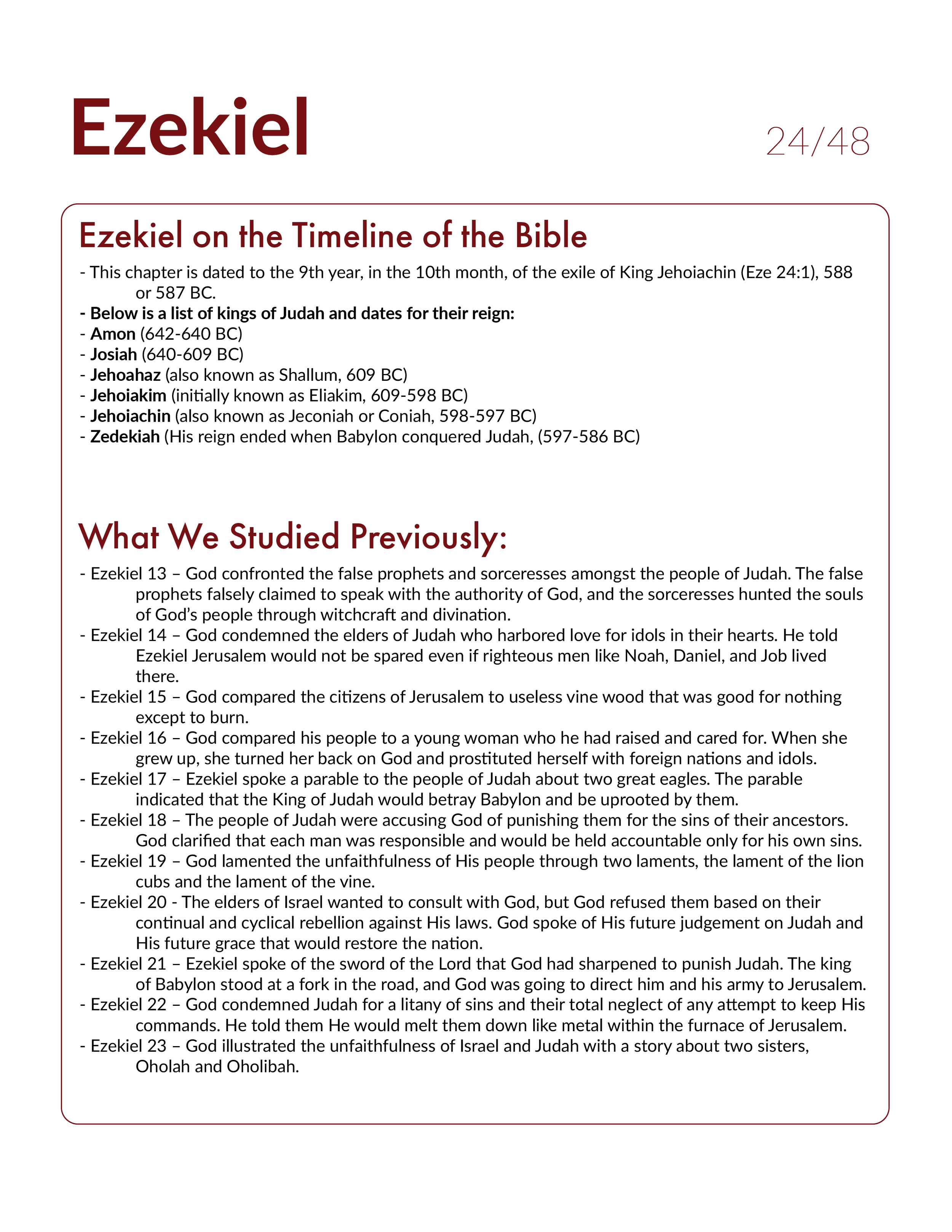 Ezekiel 24 - Bible Study, Explanation, and Application