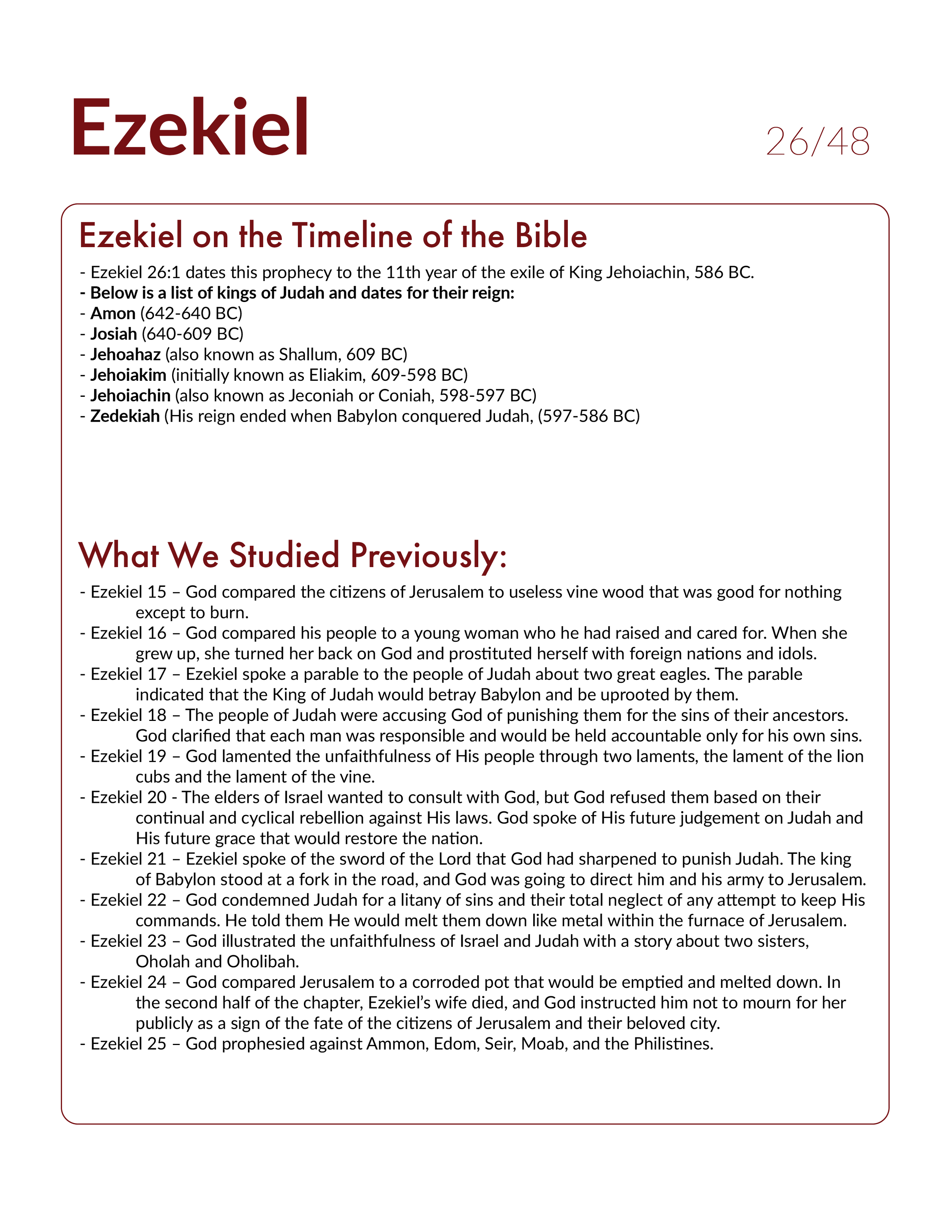 Ezekiel 26 - Bible Study, Explanation, and Application