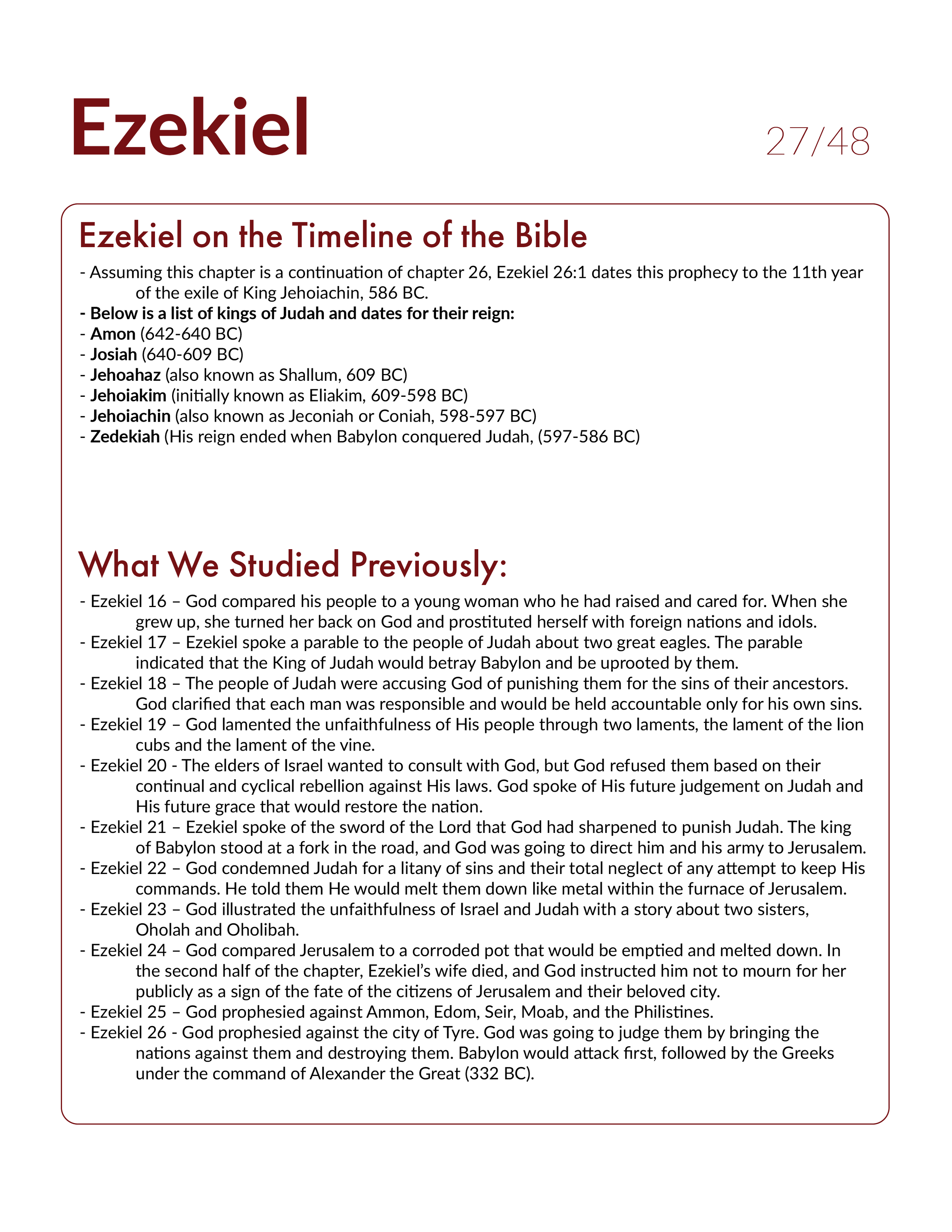 Ezekiel 27 - Bible Study, Explanation, and Application