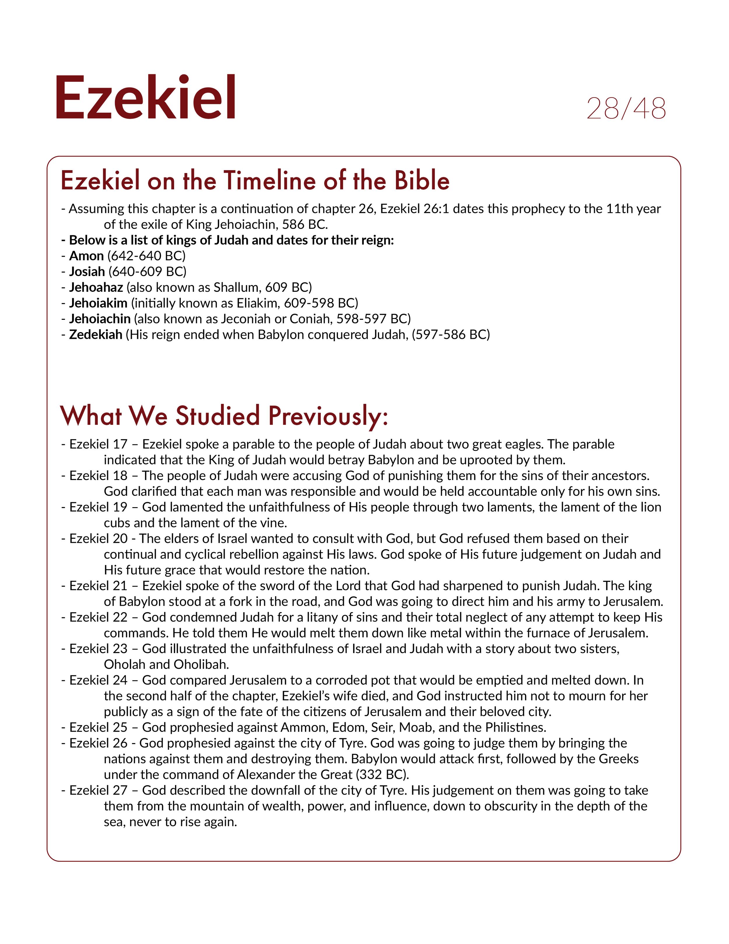 Ezekiel 28 - Bible Study, Explanation, and Application