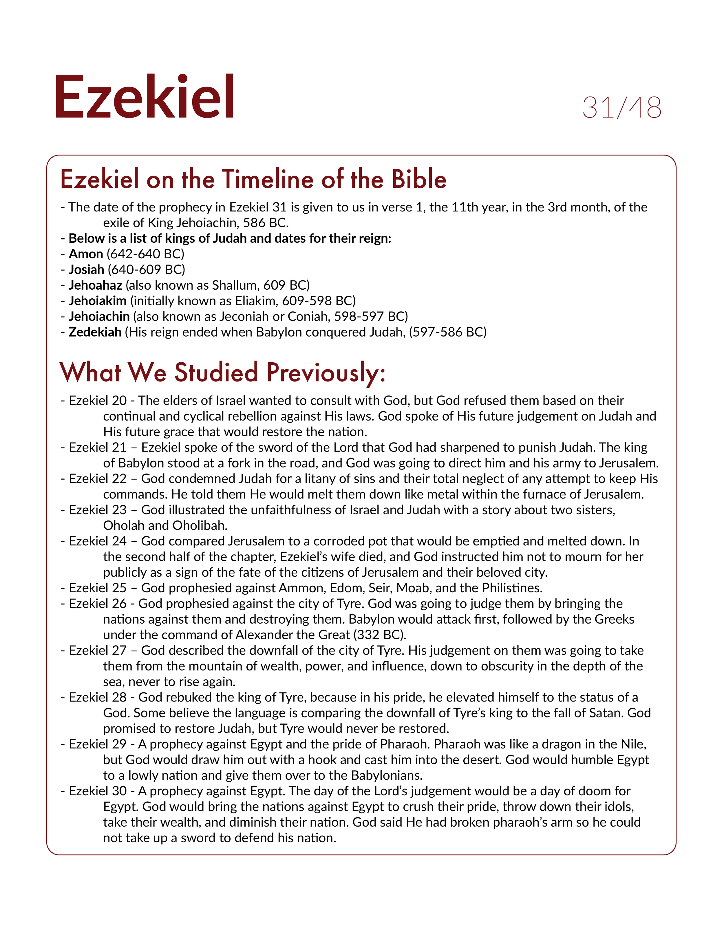 Ezekiel 31 - Bible Study, Explanation, and Application