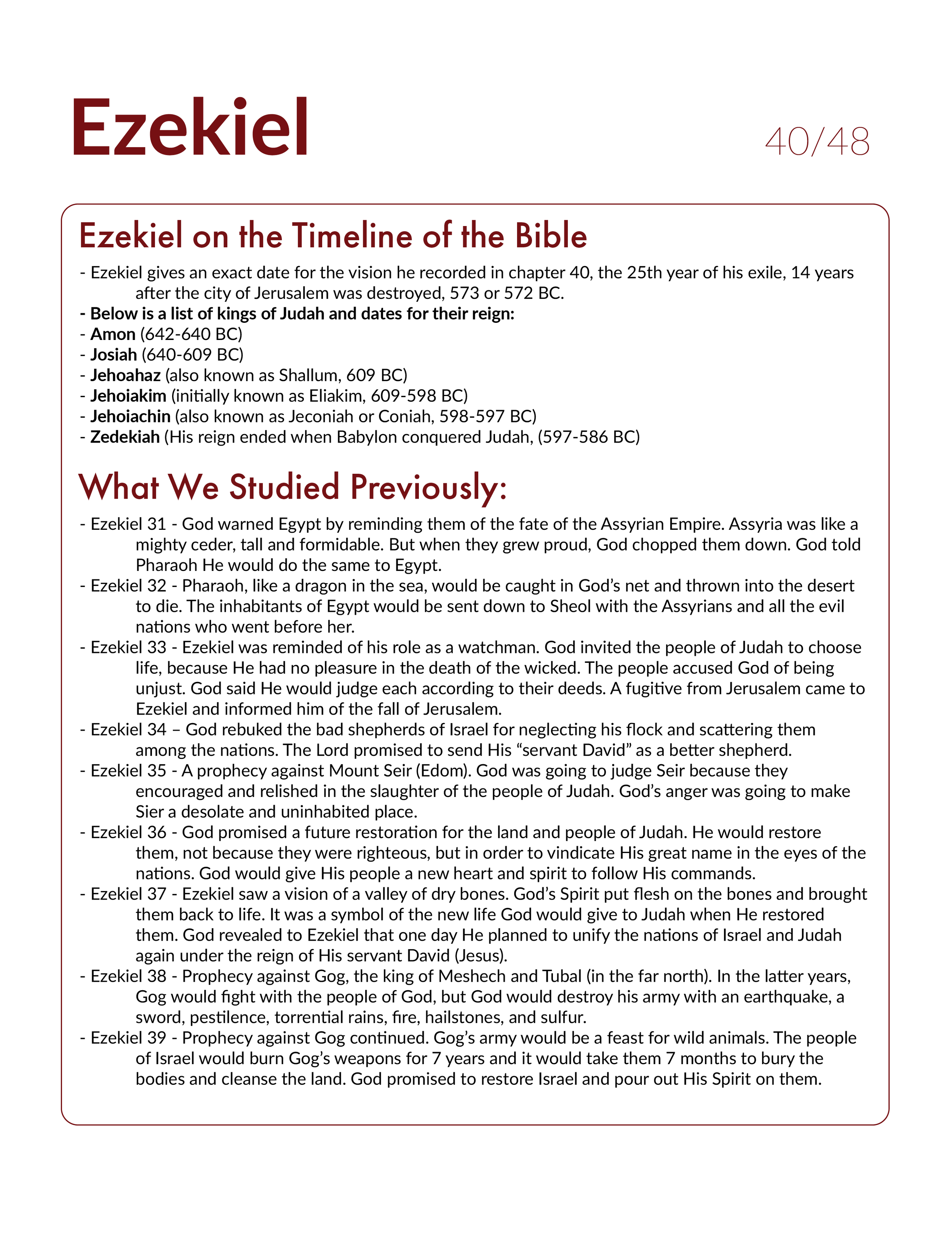 Ezekiel 40 - Bible Study, Explanation, and Application