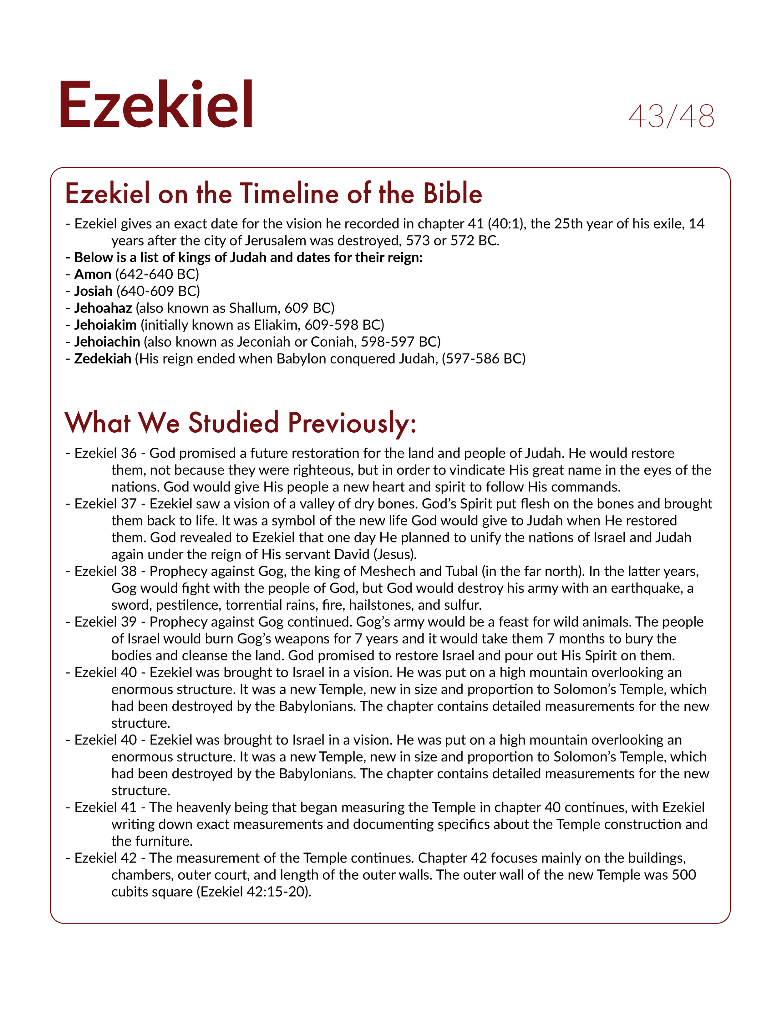 Ezekiel 43 - Bible Study, Explanation, and Application