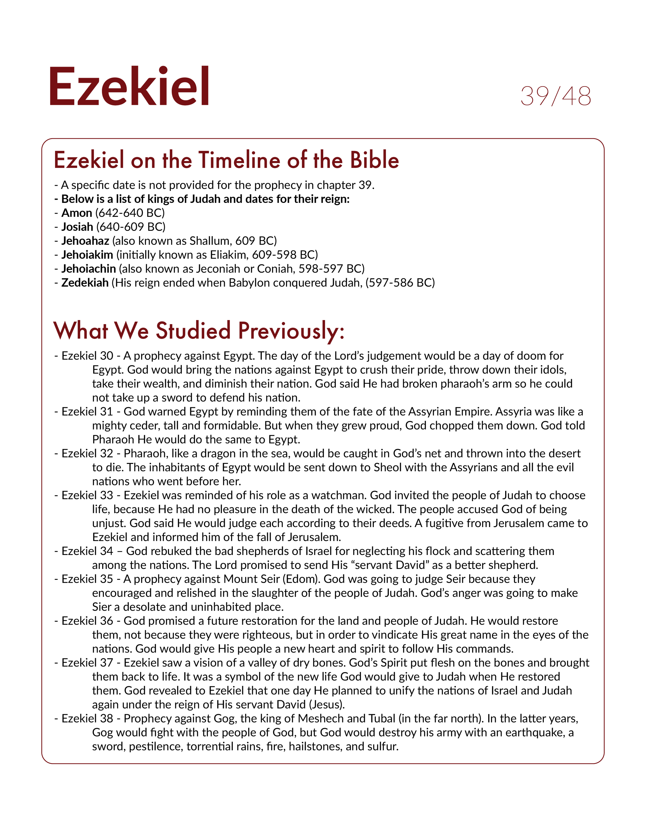 Ezekiel 39 - Bible Study, Explanation, and Application