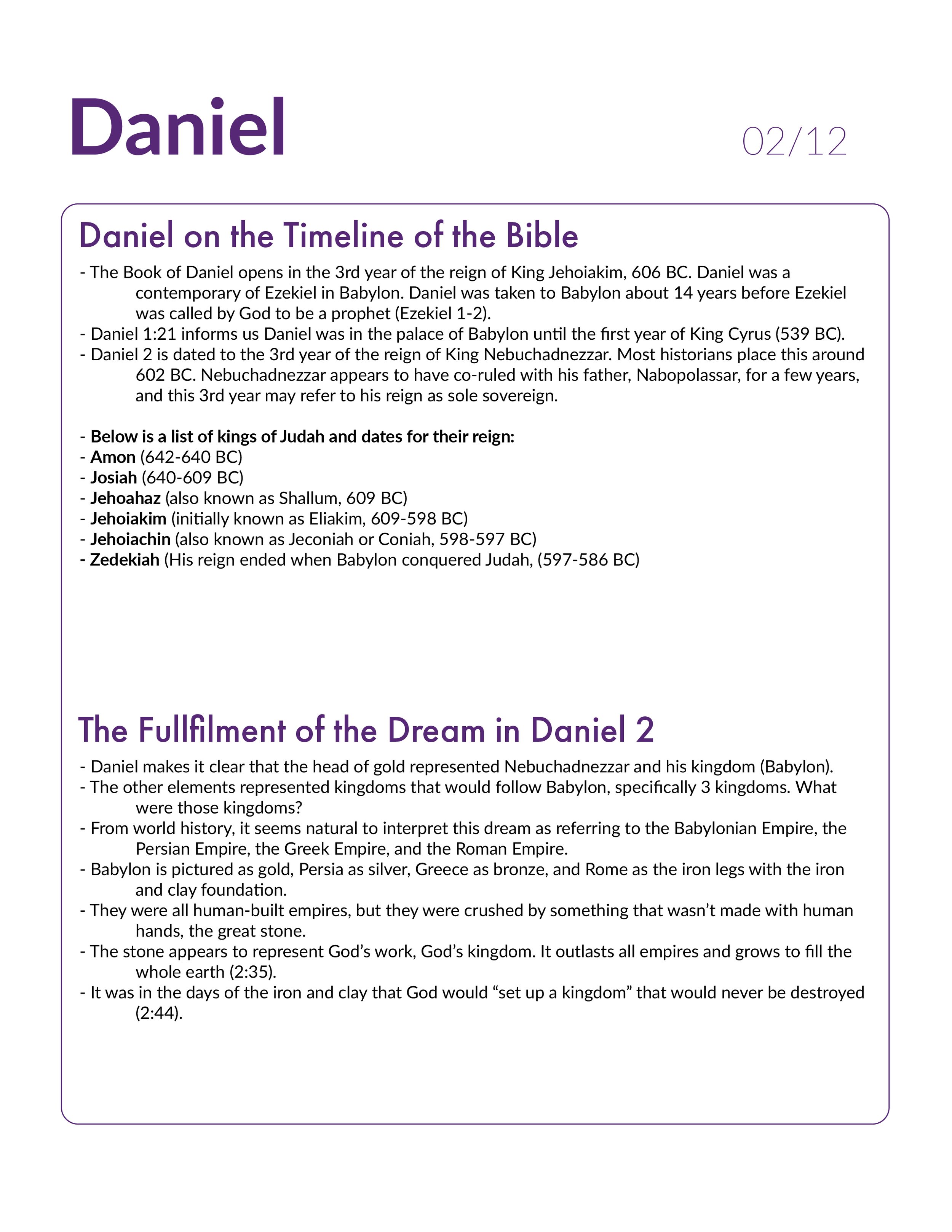 Daniel 2 - Bible Study, Explanation, and Application