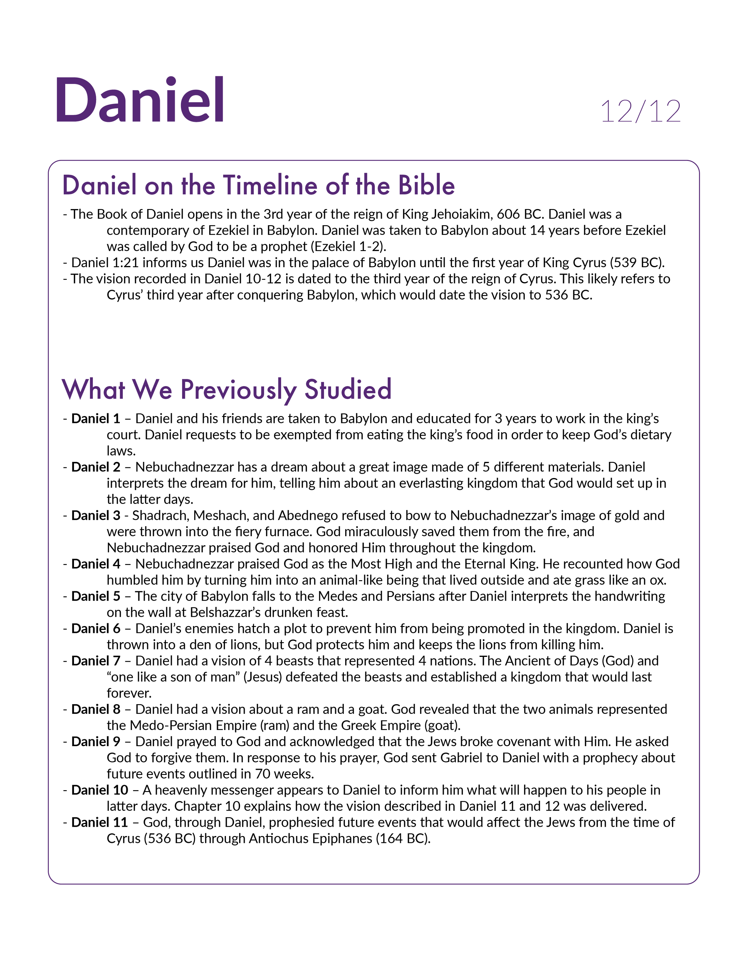 Daniel 12 - Bible Study, Explanation, and Application