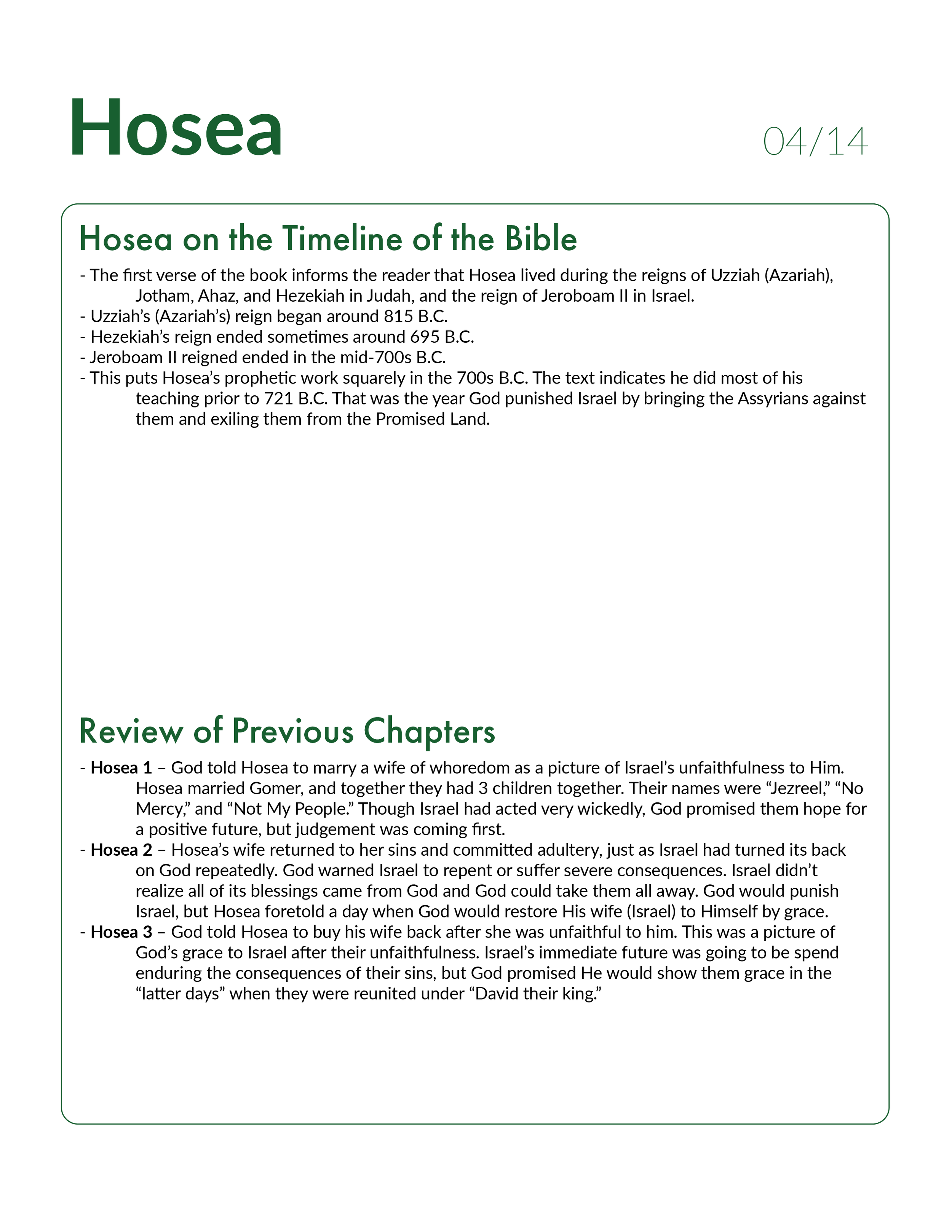 Hosea 4 - Bible Study, Explanation, and Application