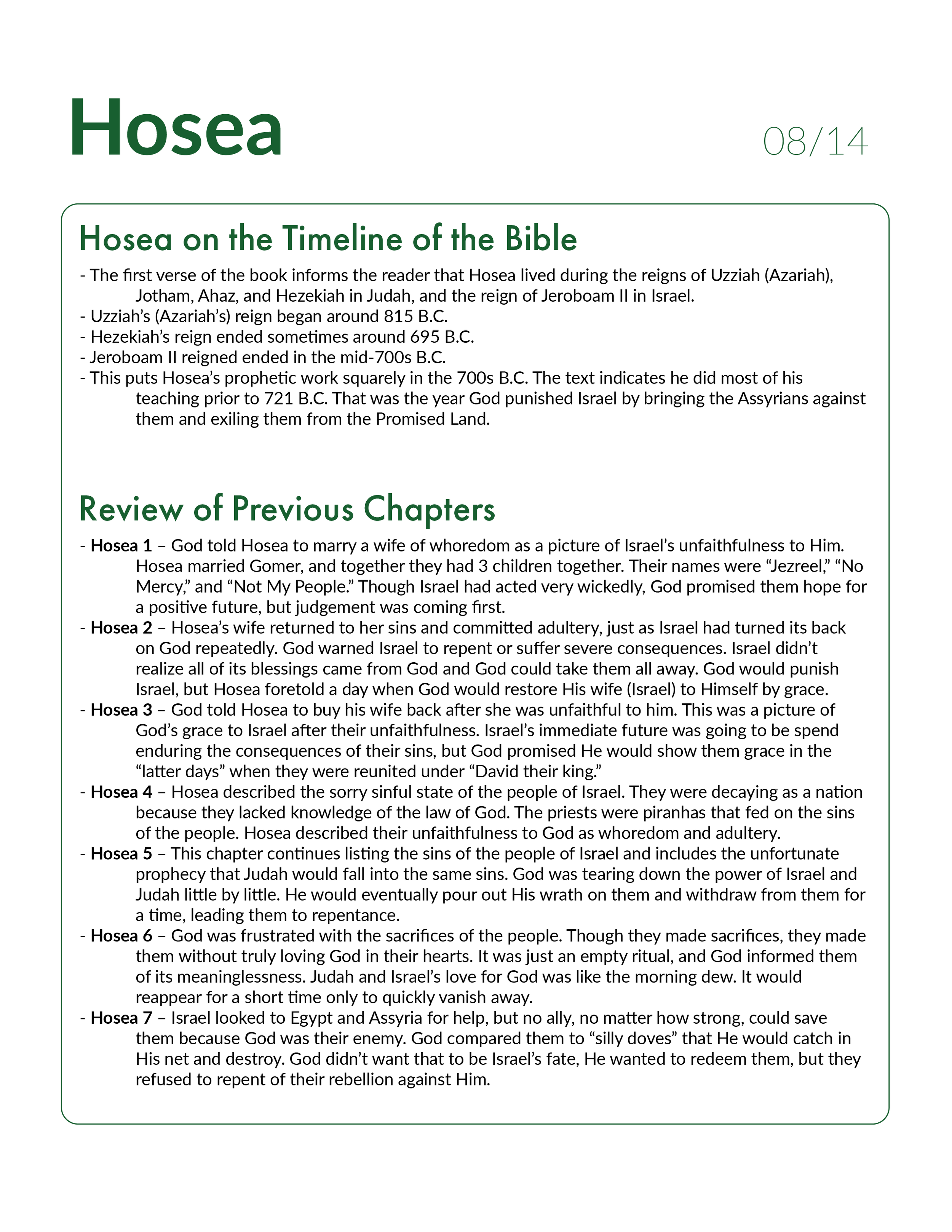 Hosea 8 - Bible Study, Explanation, and Application