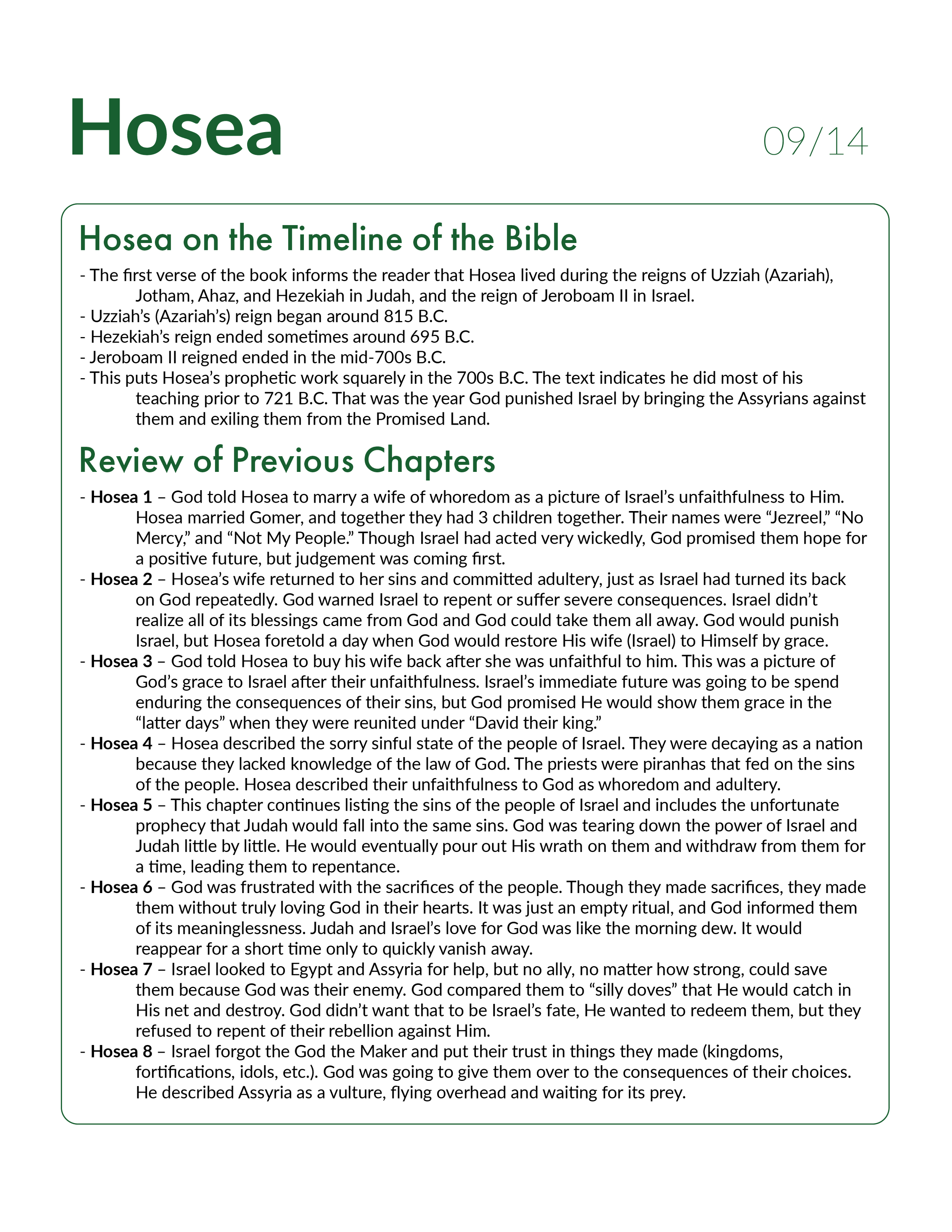 Hosea 9 - Bible Study, Explanation, and Application