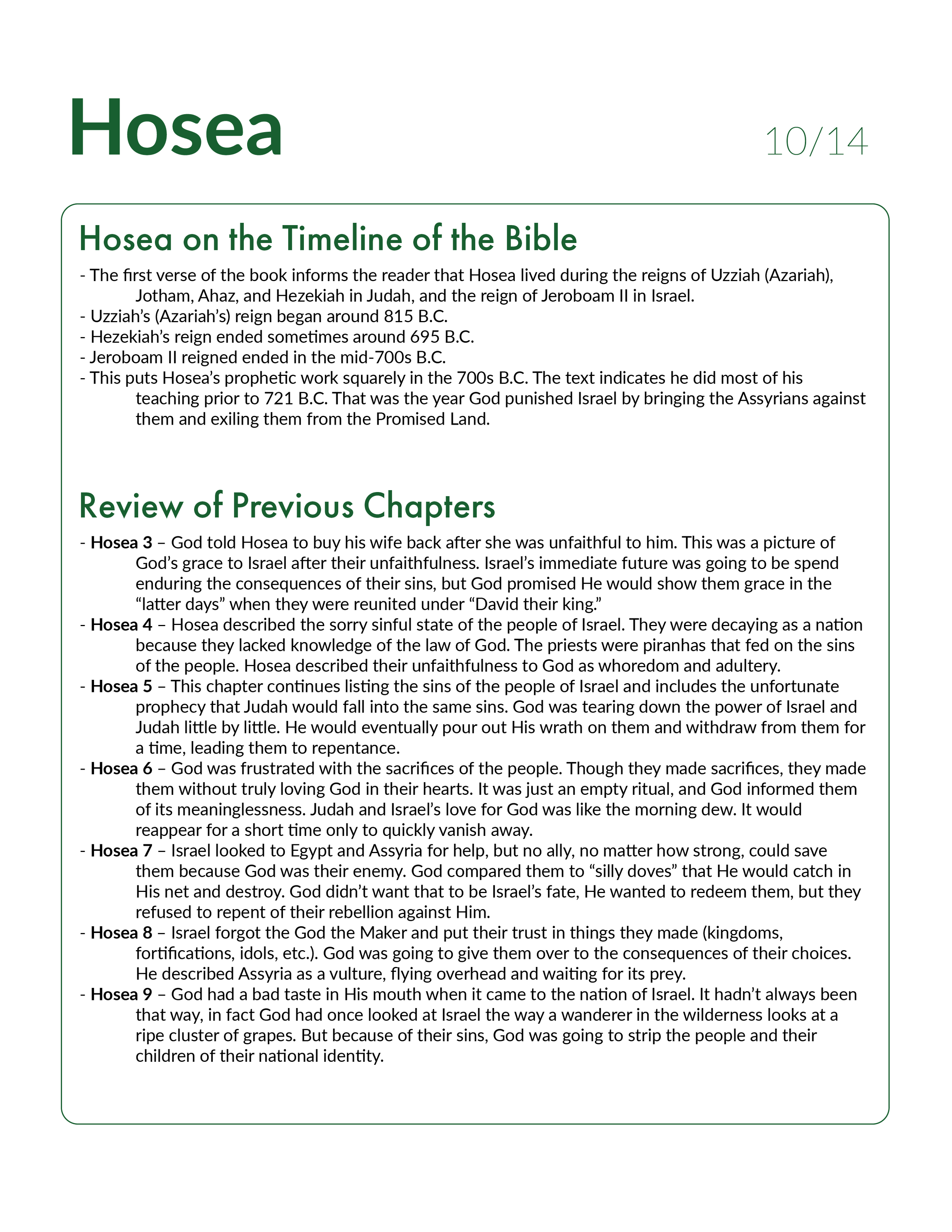 Hosea 10 - Bible Study, Explanation, and Application