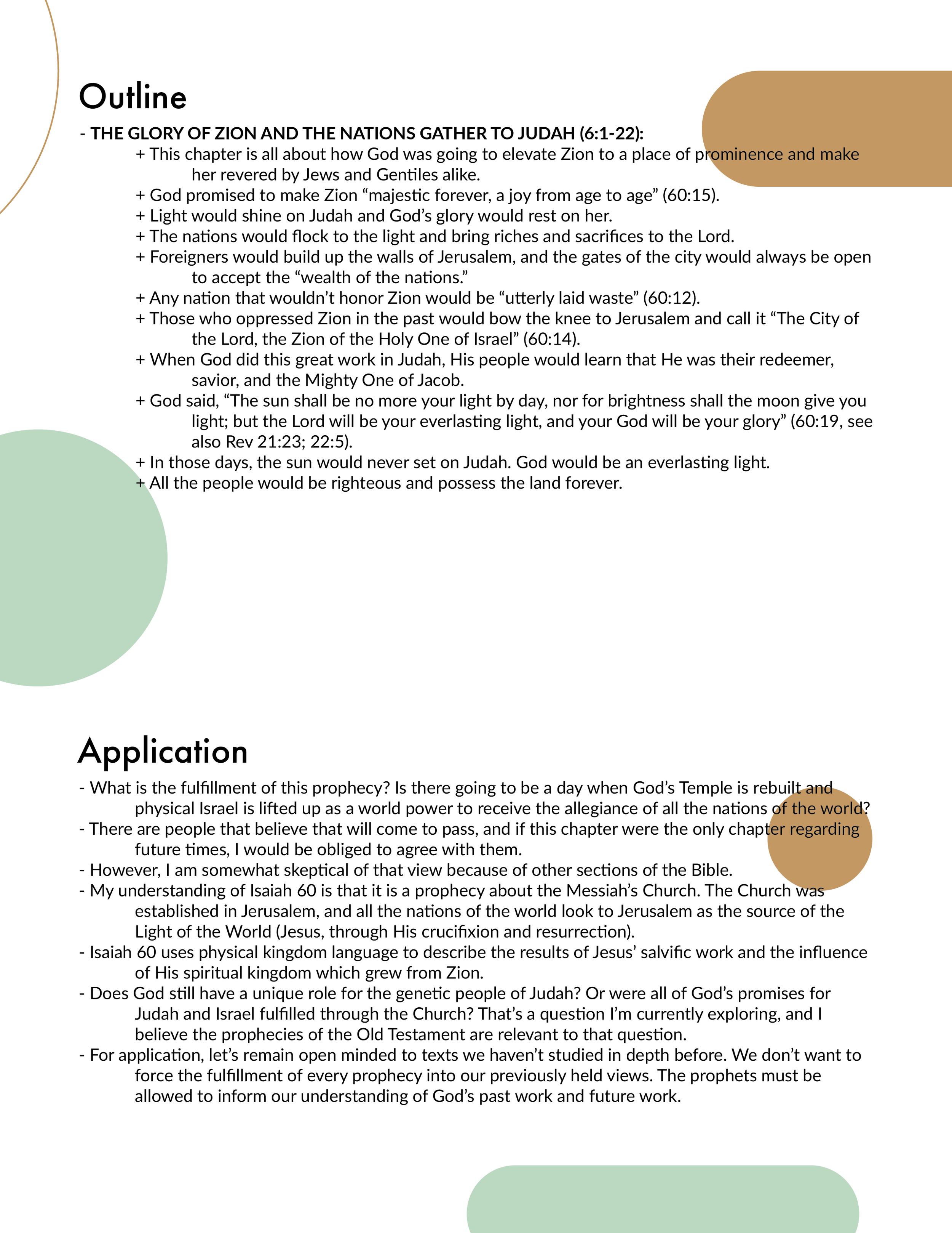 Isaiah 60 Outline and Application
