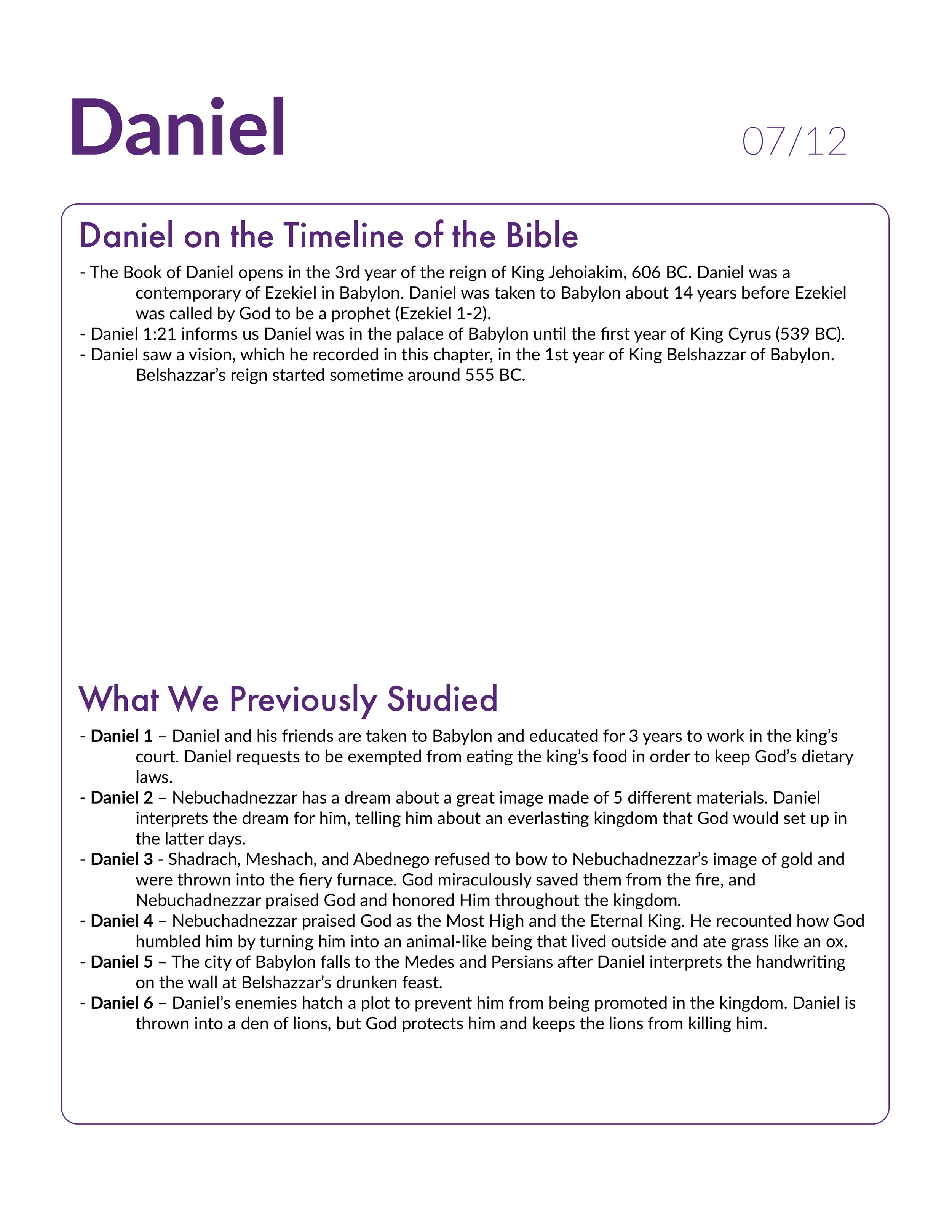 Daniel 7 Bible Study