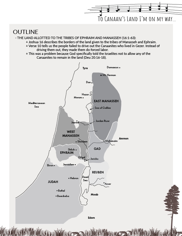 Bible map of Promised Land boundaries in Joshua - Casual English Bible