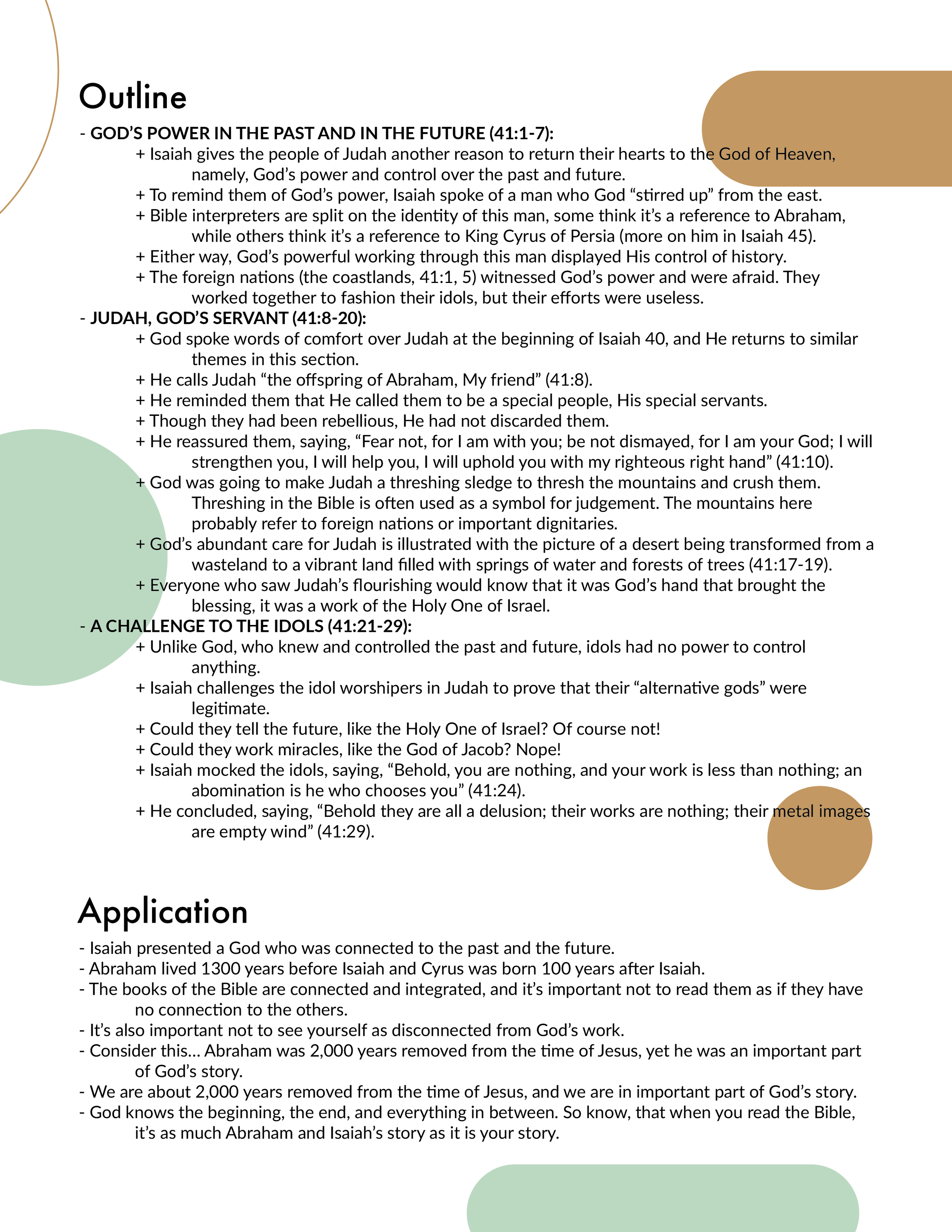 Isaiah 41 Outline and Application