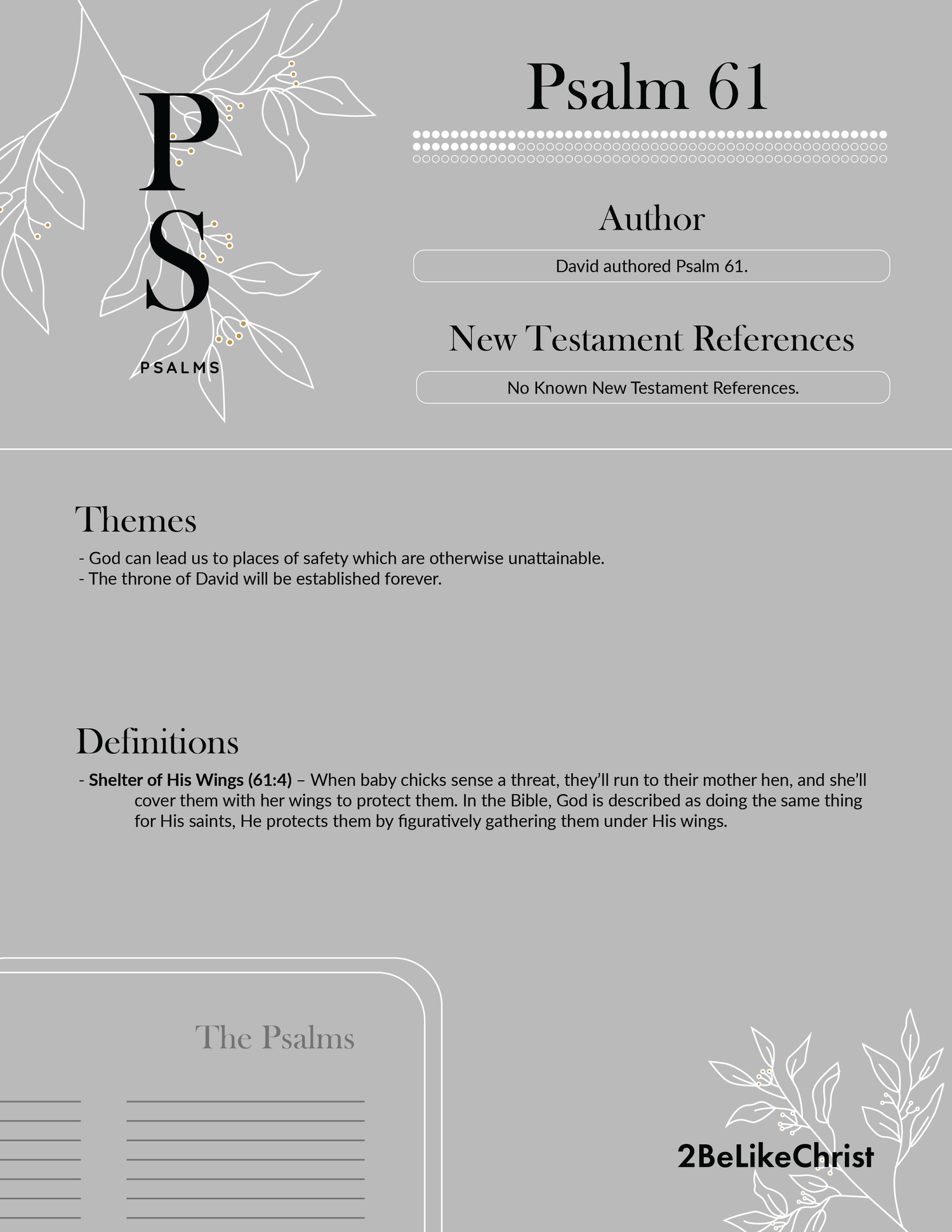 Psalm 61 Summary - 5 Minute Bible Study — 2BeLikeChrist