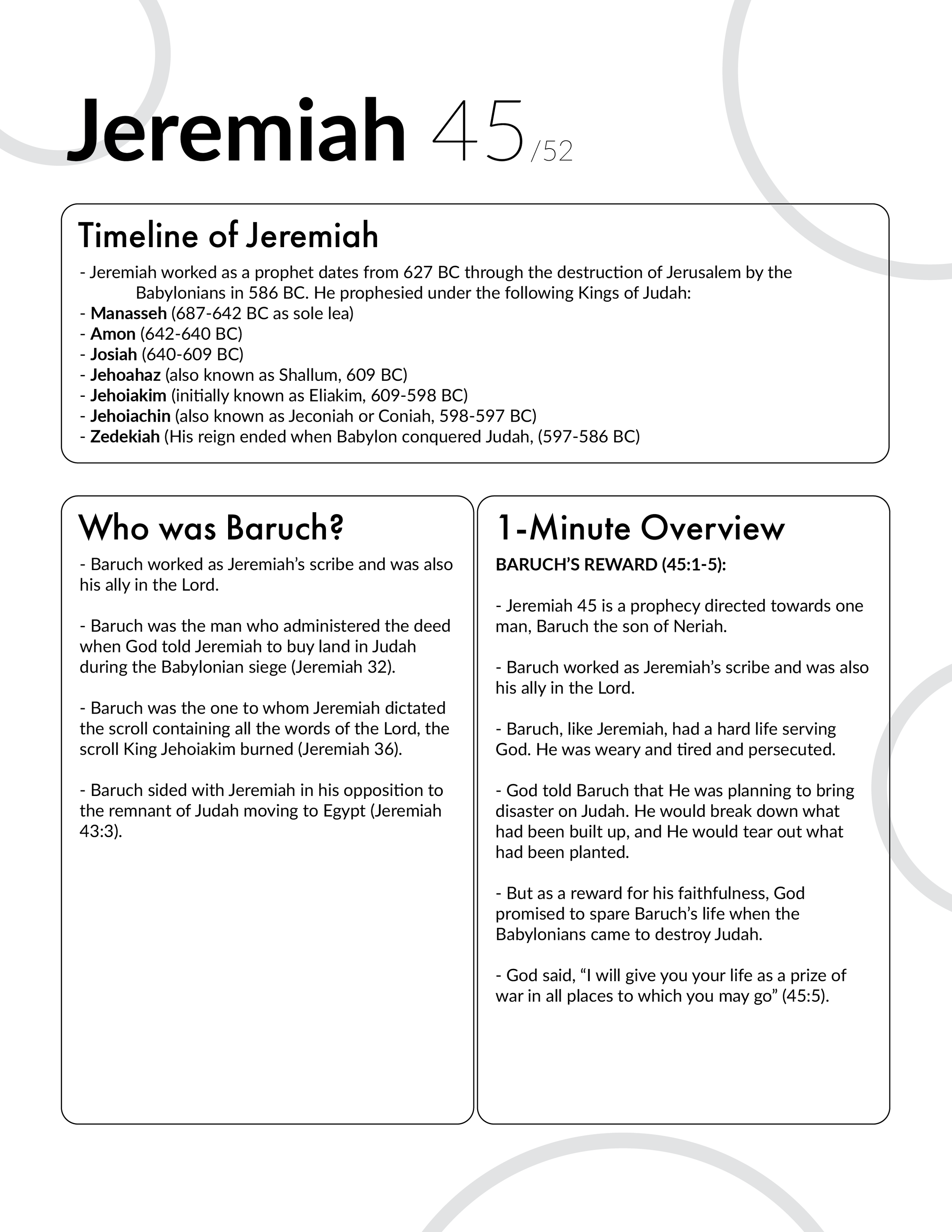 Jeremiah 45 Bible Study and Commentary
