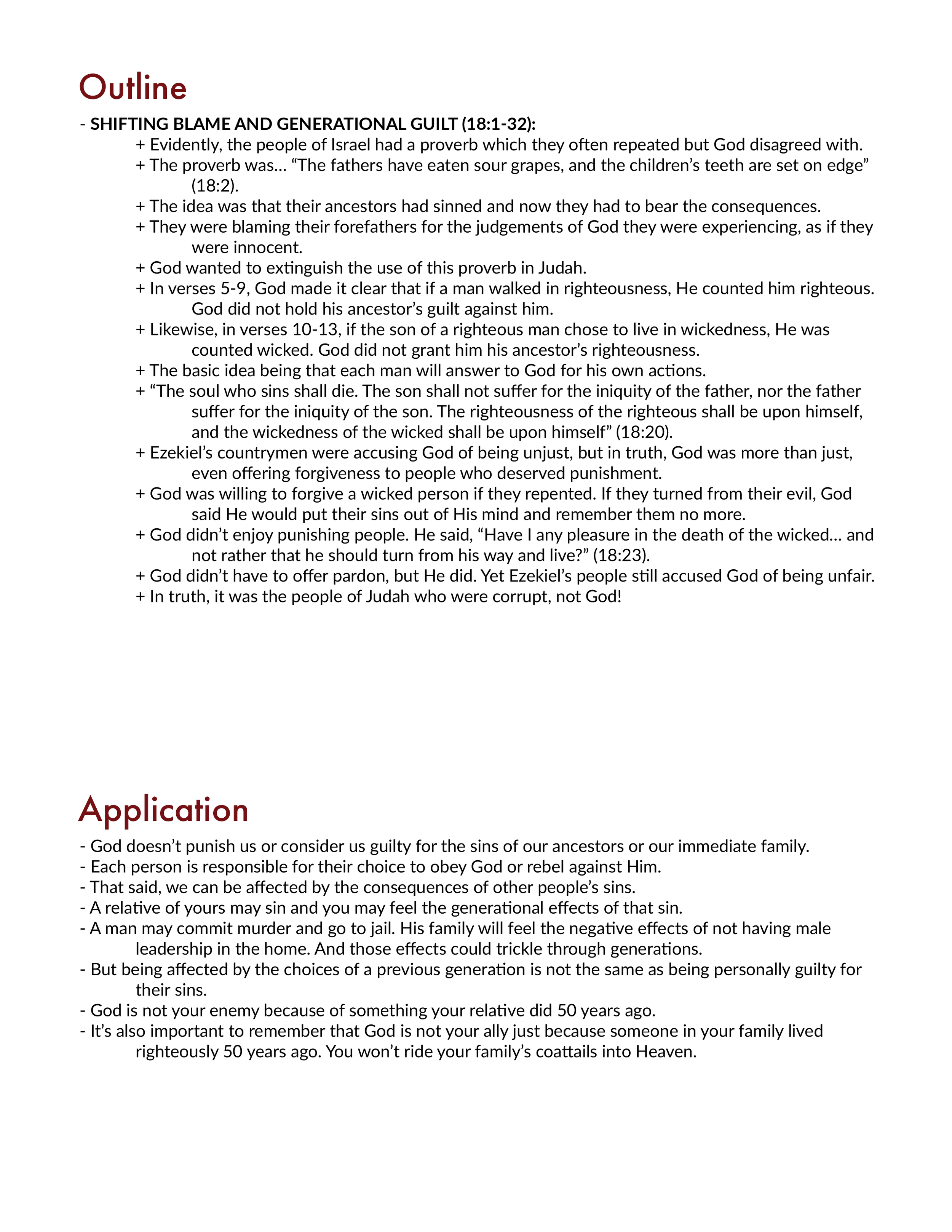 Ezekiel 18 Summary and Bible Study