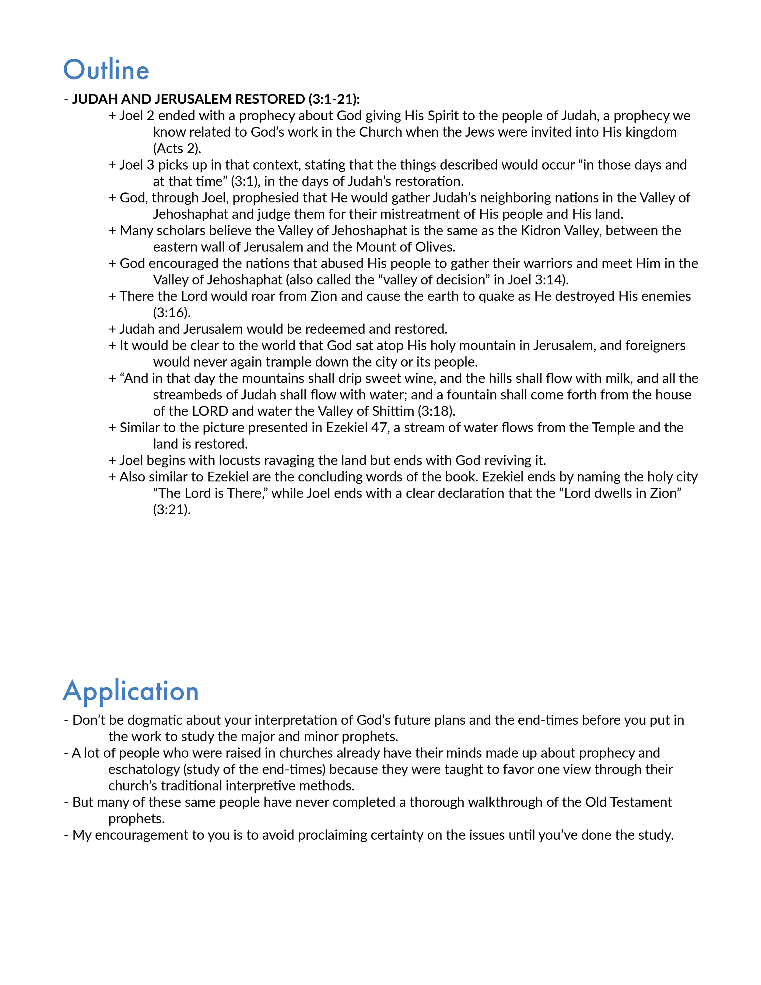 Joel 3 Bible Study and Application